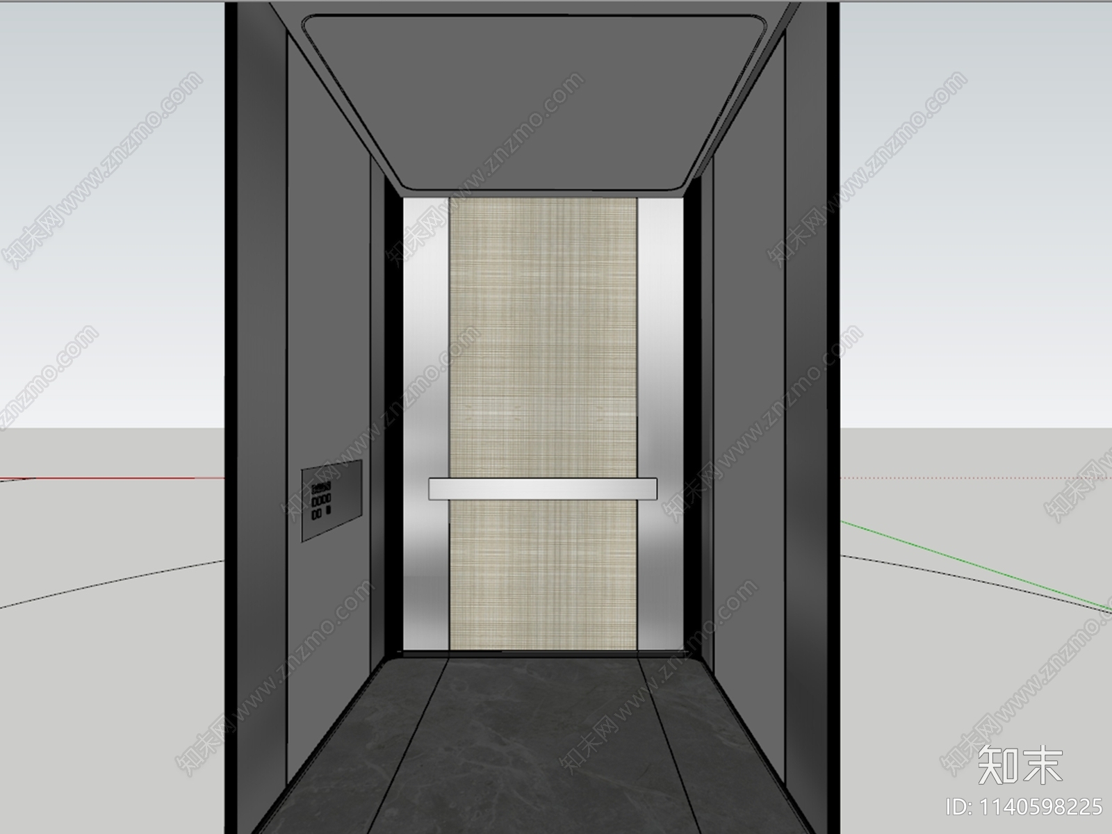 现代电梯间SU模型下载【ID:1140598225】