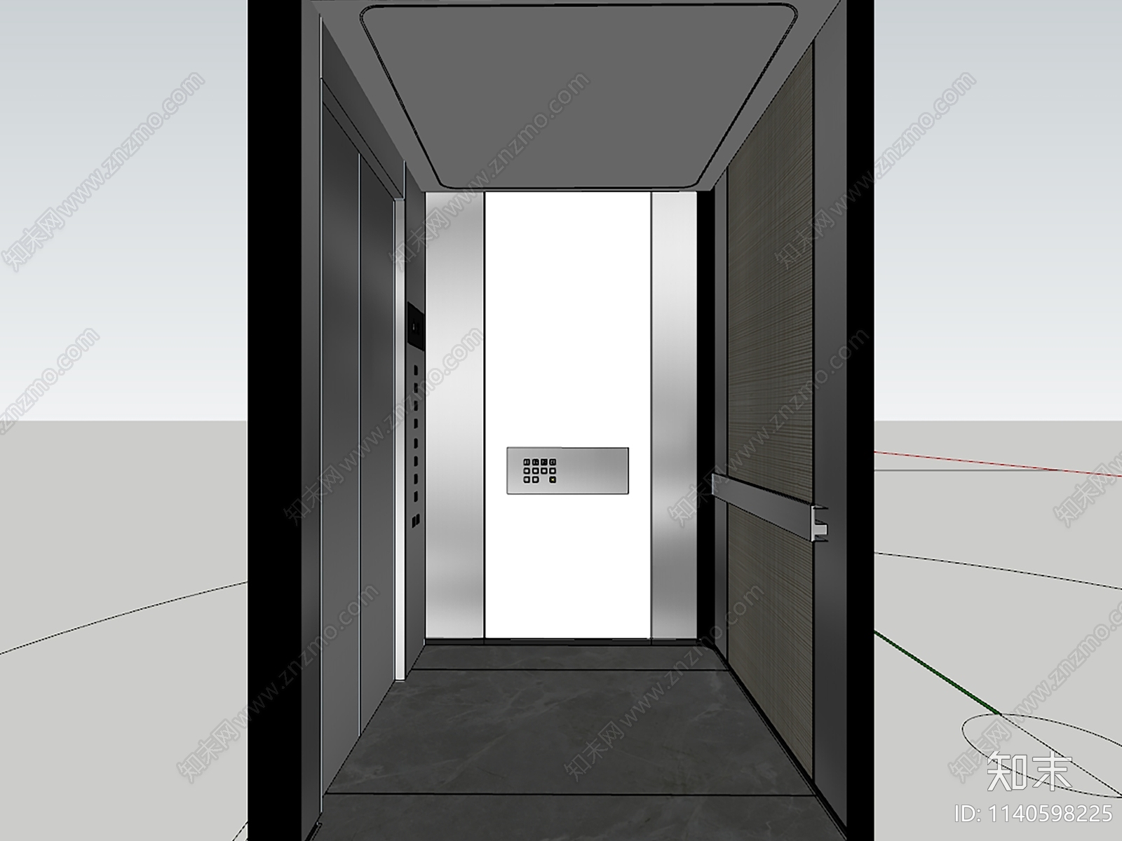现代电梯间SU模型下载【ID:1140598225】