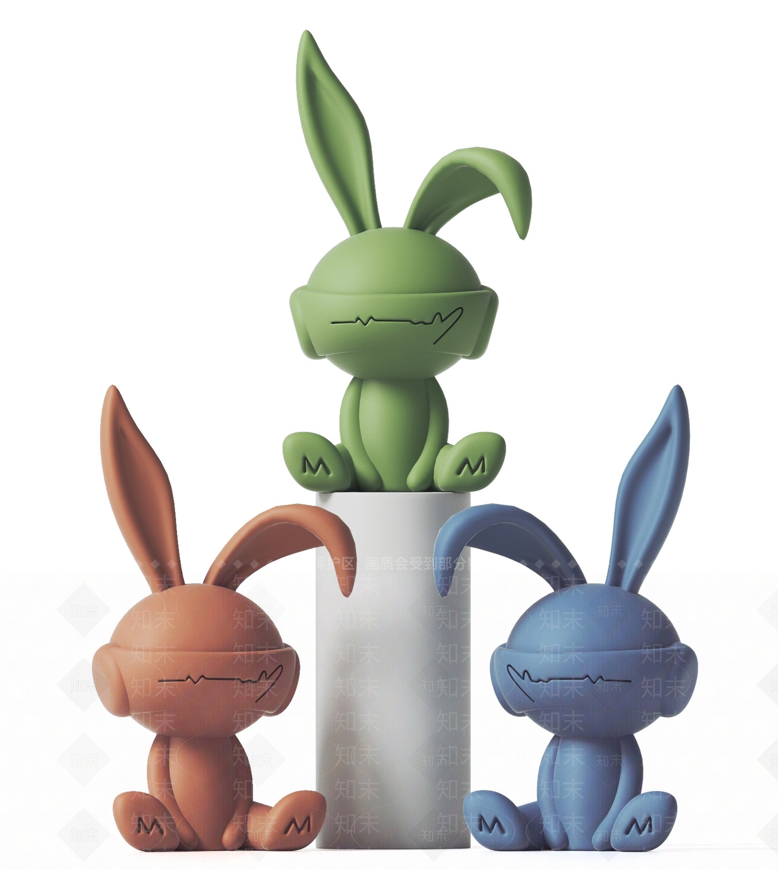 现代兔子雕塑摆件SU模型下载【ID:1140599411】