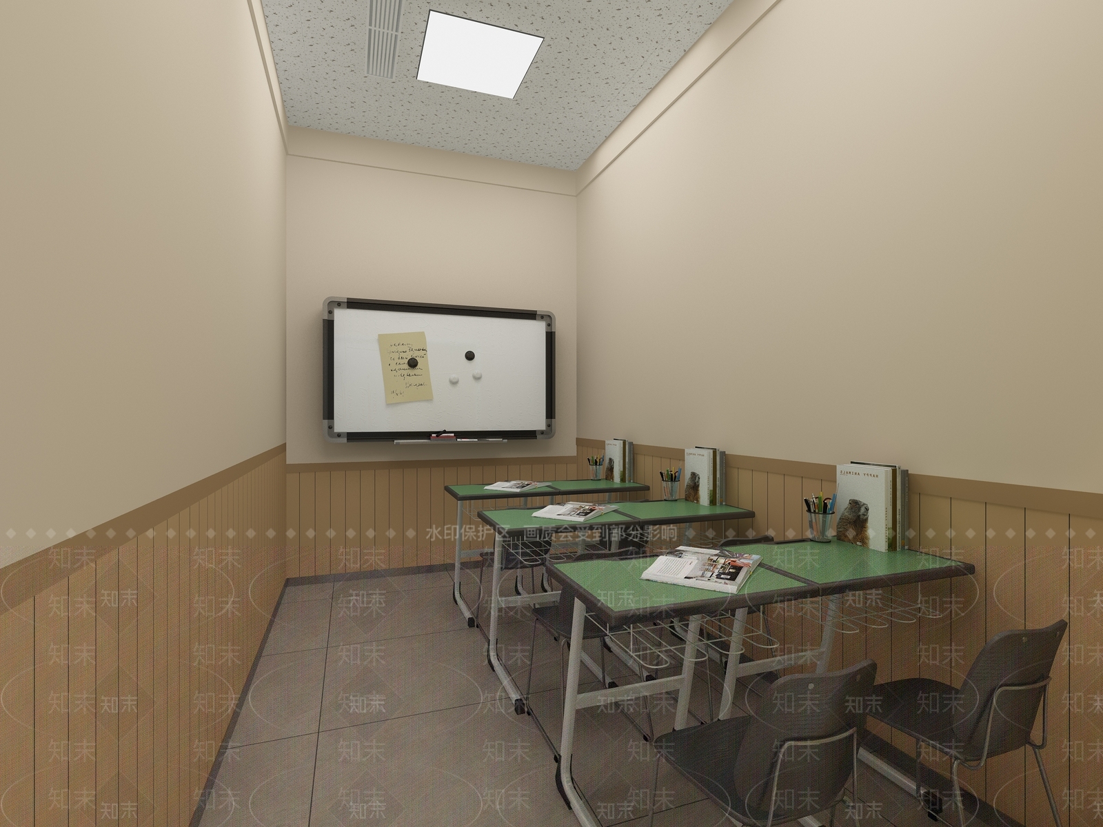 现代学校小教室3D模型下载【ID:1140600732】