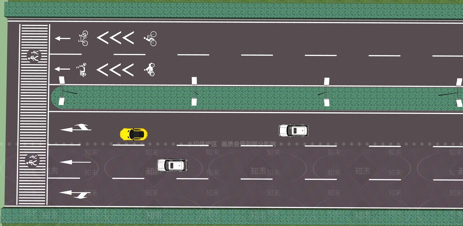 现代道路SU模型下载【ID:1140599606】_知末su模型网