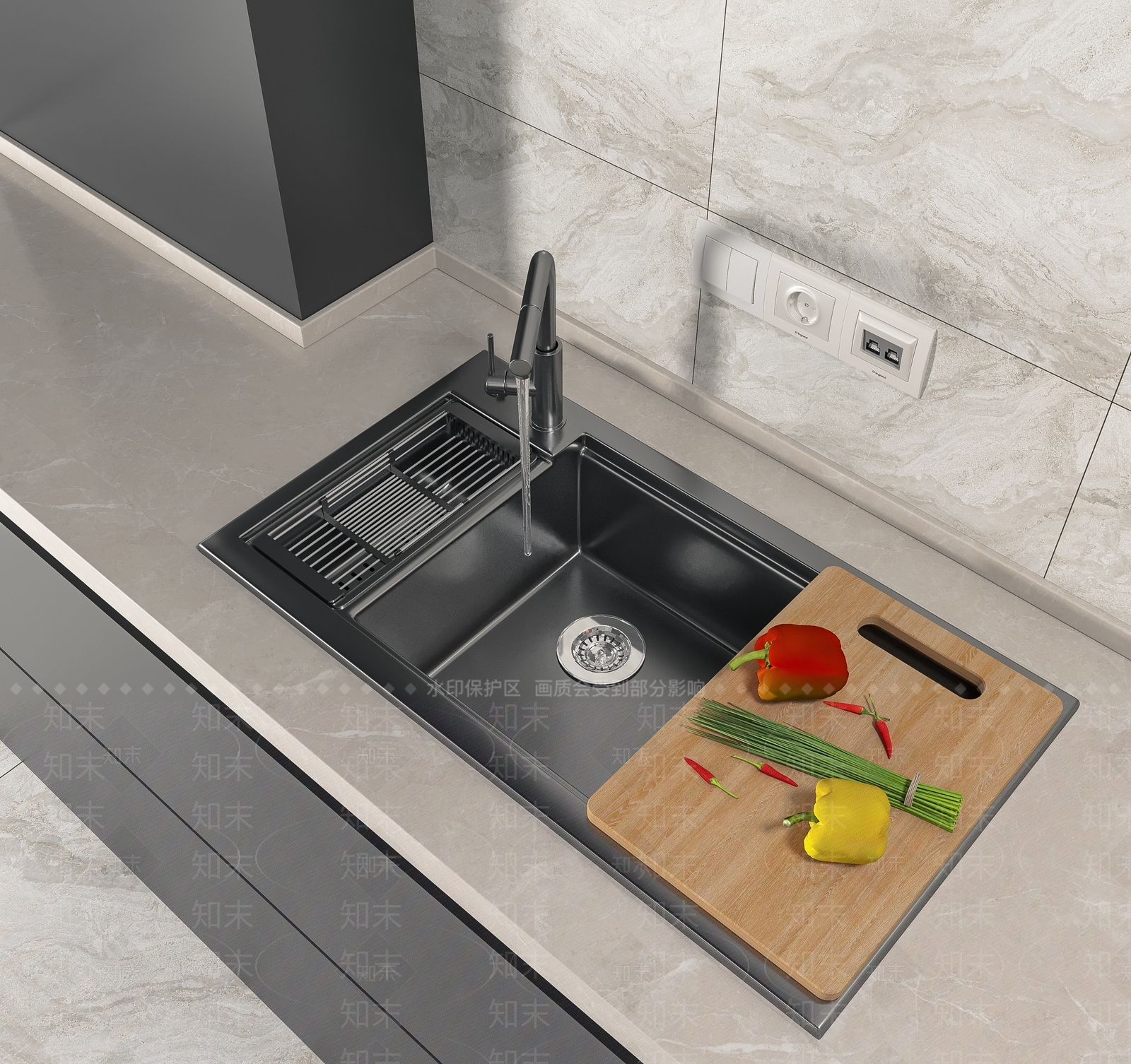 不锈钢家用台下盆3D模型下载【ID:1140601593】