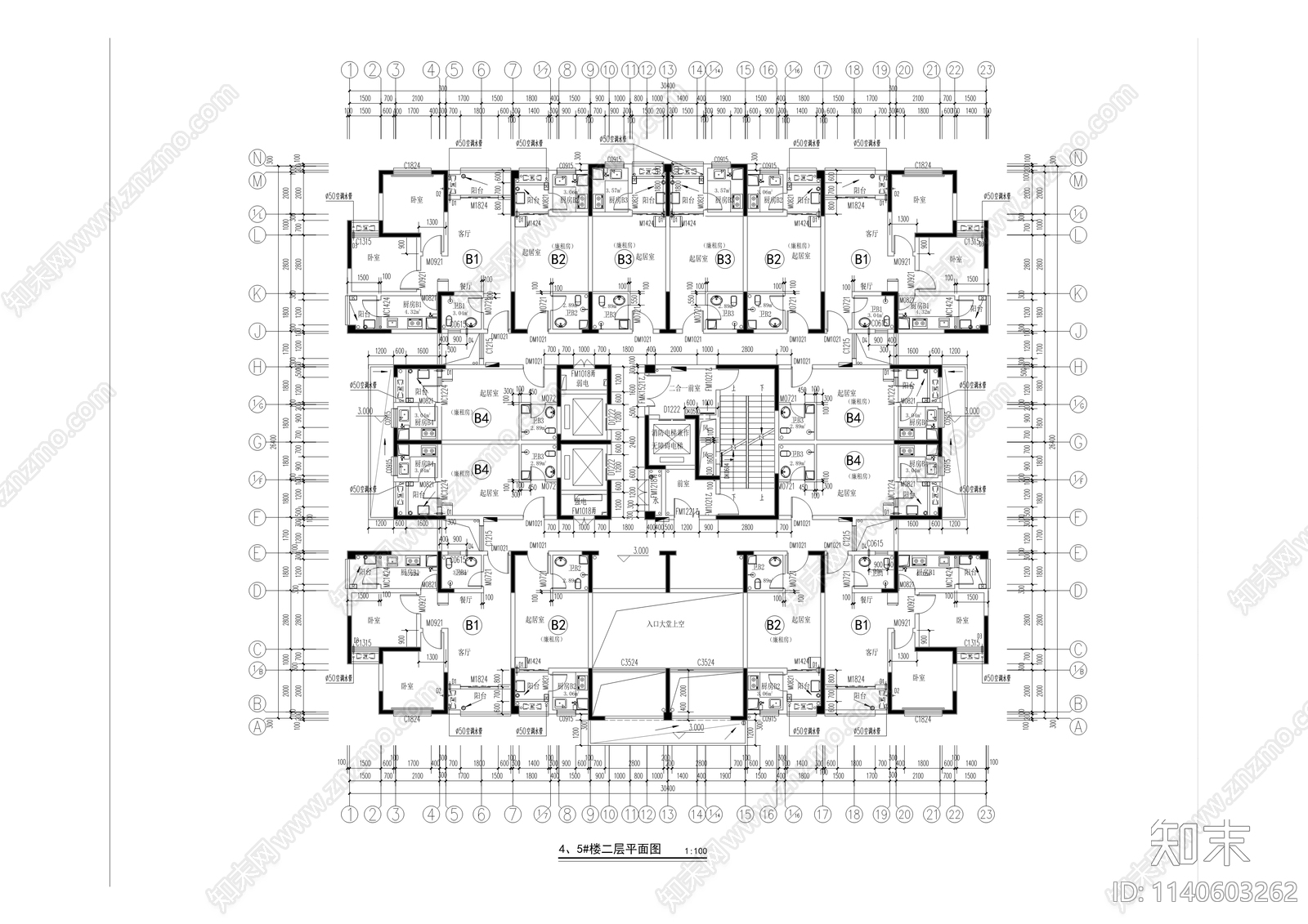 土思源公租房配建公寓室内装饰装修工程cad施工图下载【ID:1140603262】