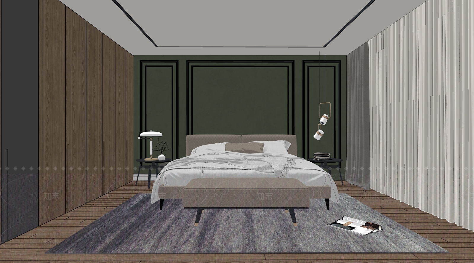 现代家居卧室SU模型下载【ID:1216053356】