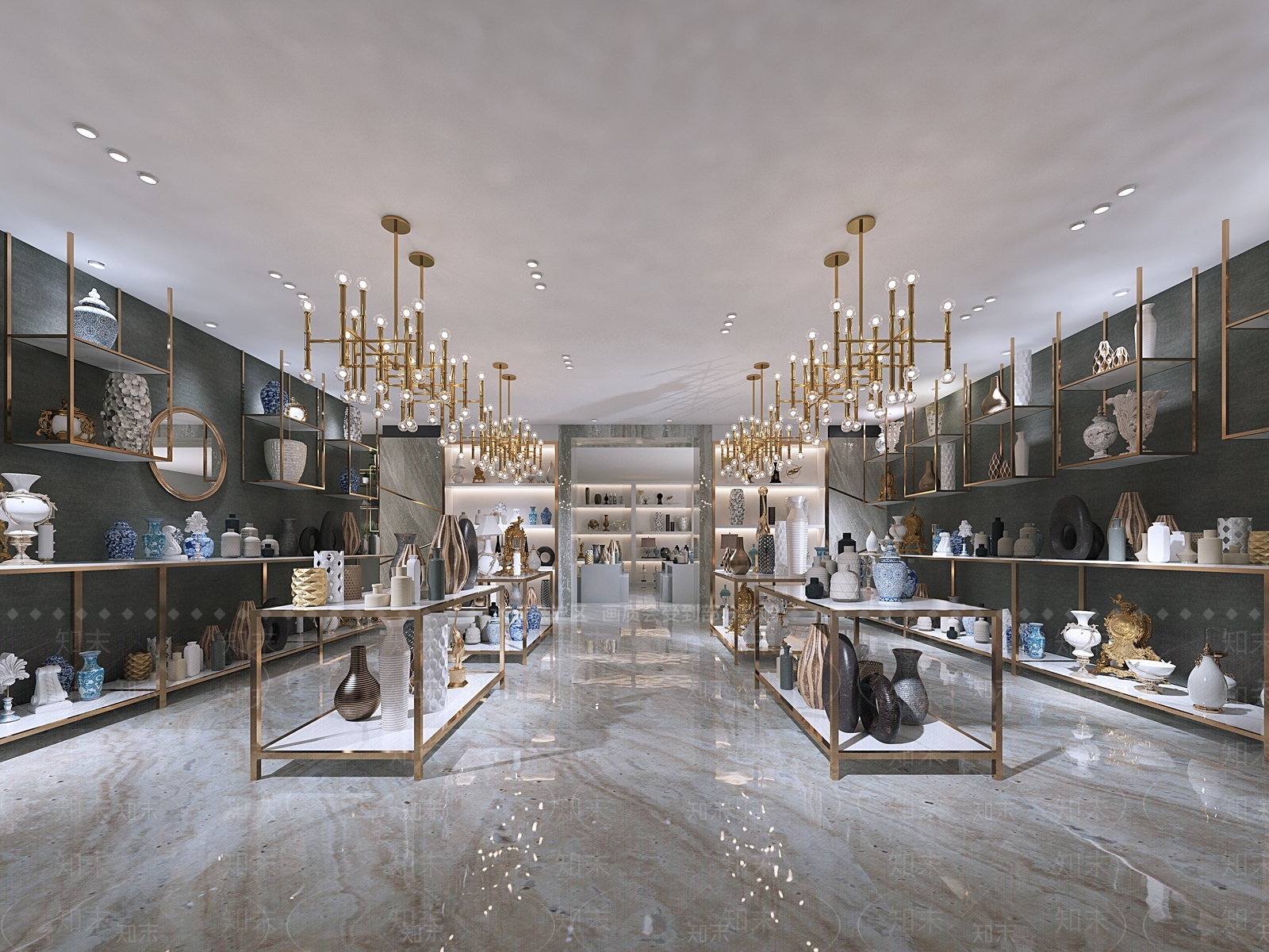 现代陶瓷家居装饰品店3D模型下载【ID:1140613243】