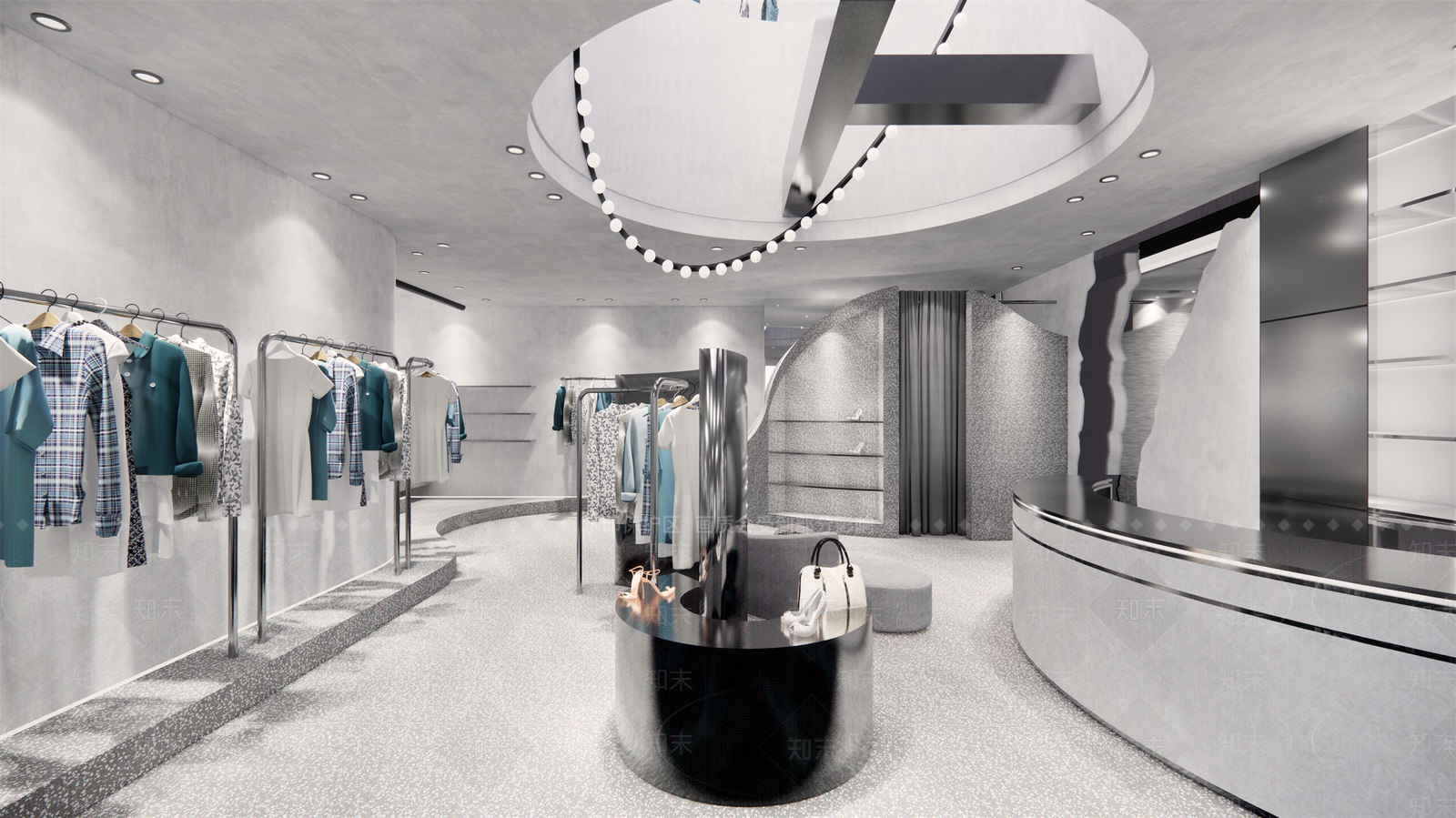 现代服装箱包店SU模型下载【ID:1140615757】