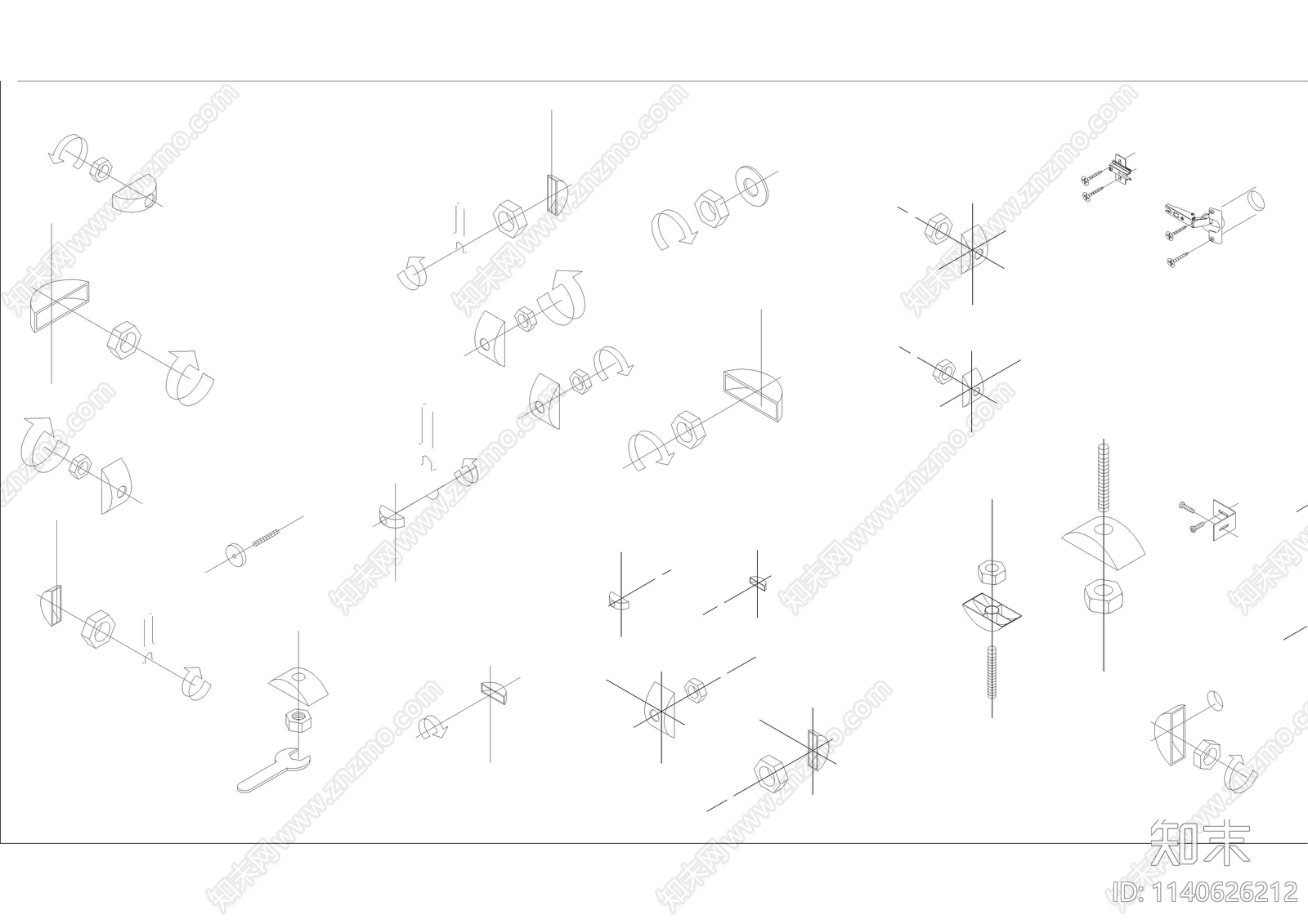 三维五金cad施工图下载【ID:1140626212】