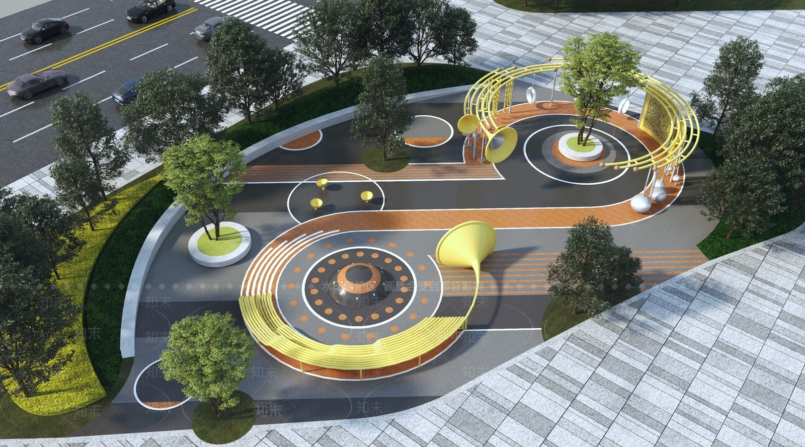 现代儿童游乐区3D模型下载【ID:1140629075】