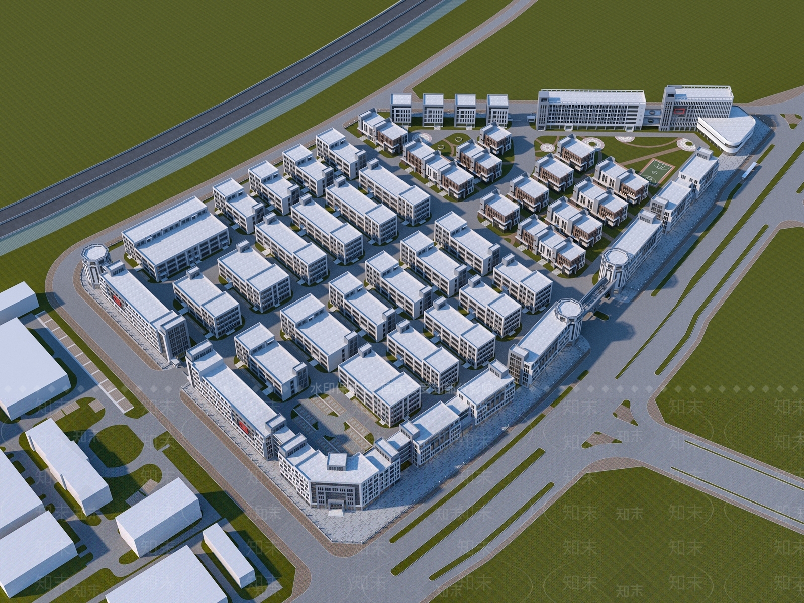现代工业厂房3D模型下载【ID:1140627786】