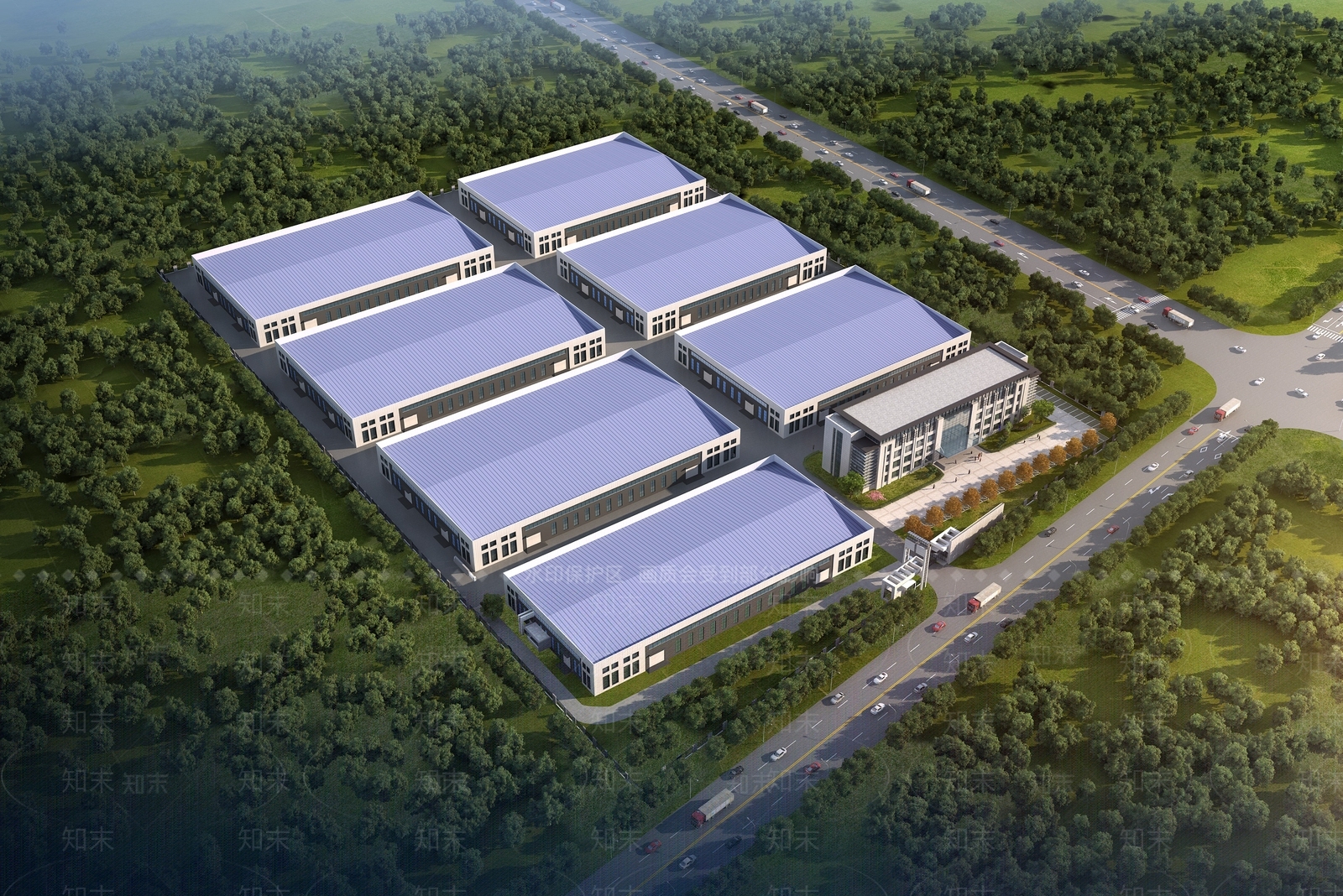 现代工业厂房3D模型下载【ID:1140630325】