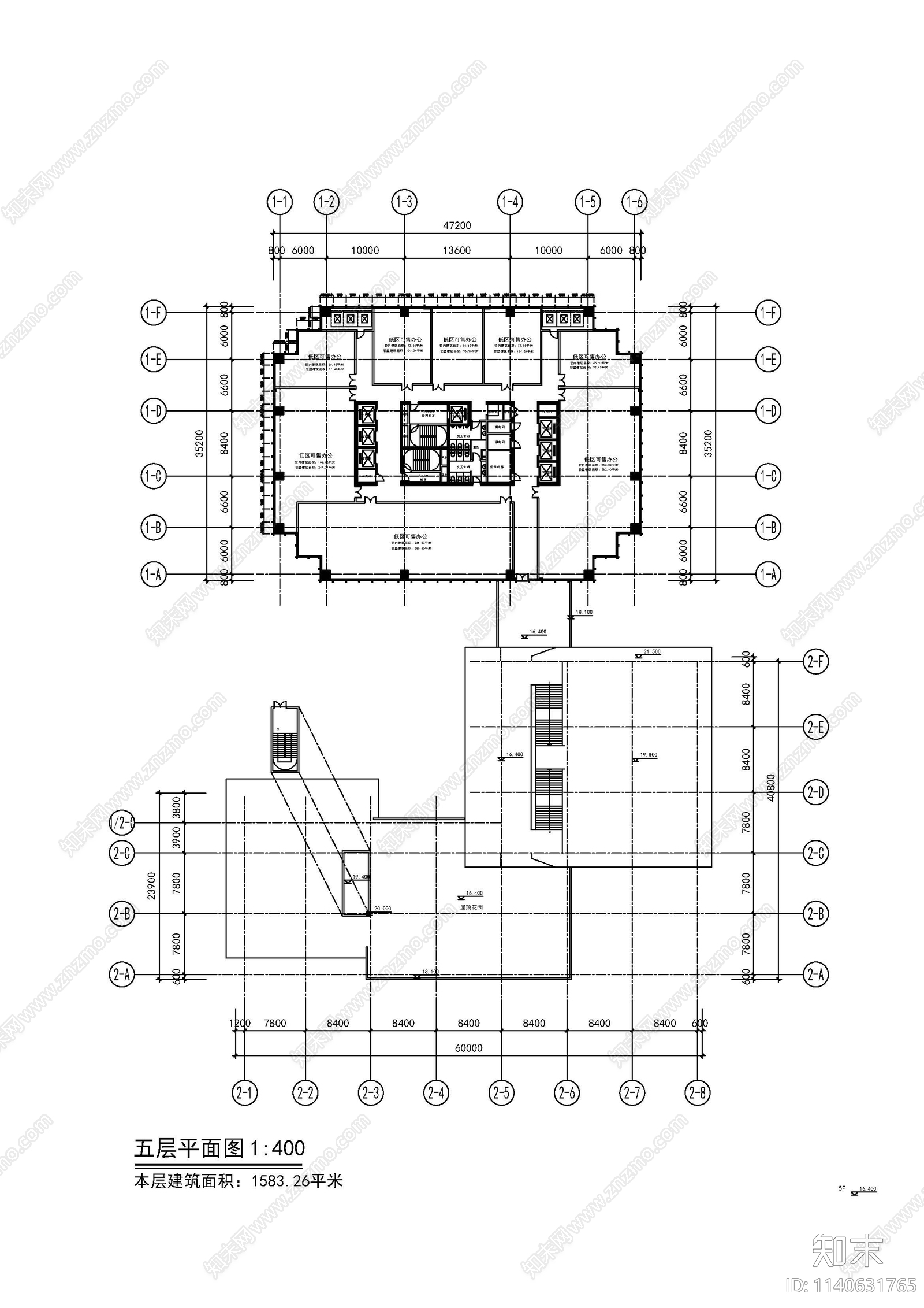 超高层商务办公楼建筑效果图cad施工图下载【ID:1140631765】