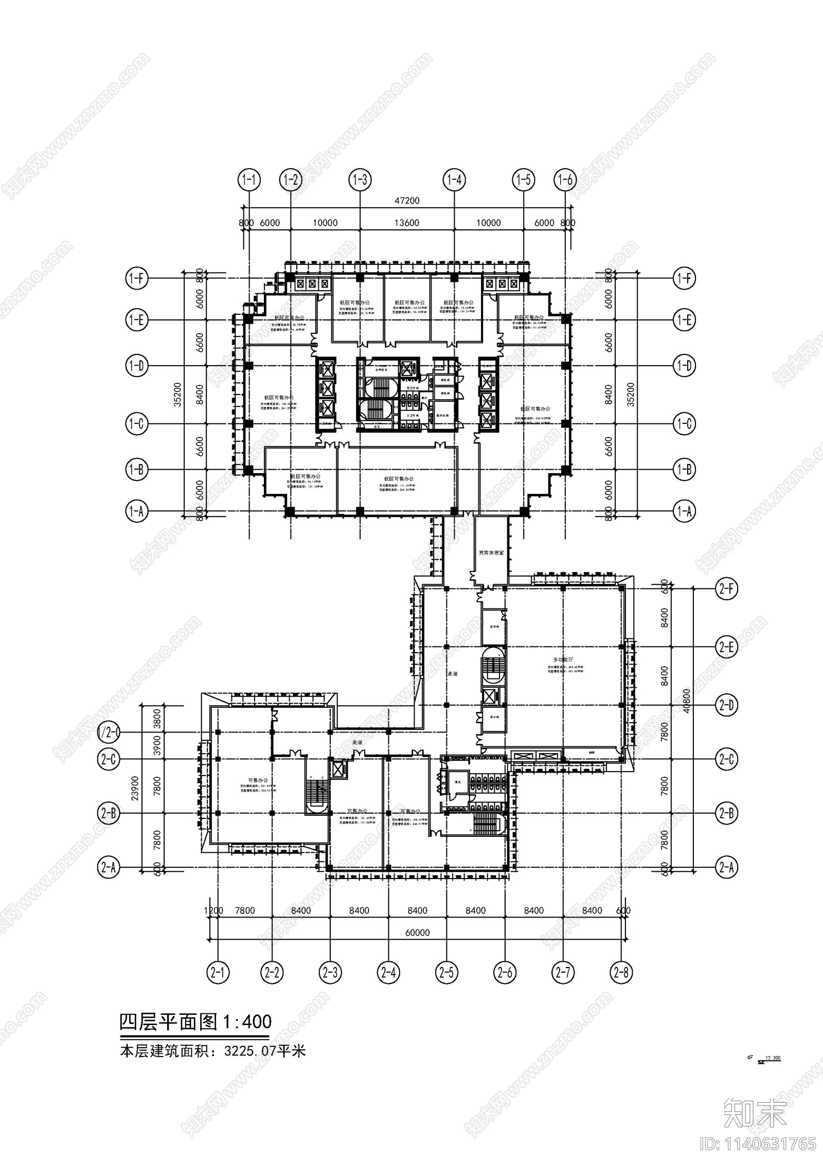 超高层商务办公楼建筑效果图cad施工图下载【ID:1140631765】