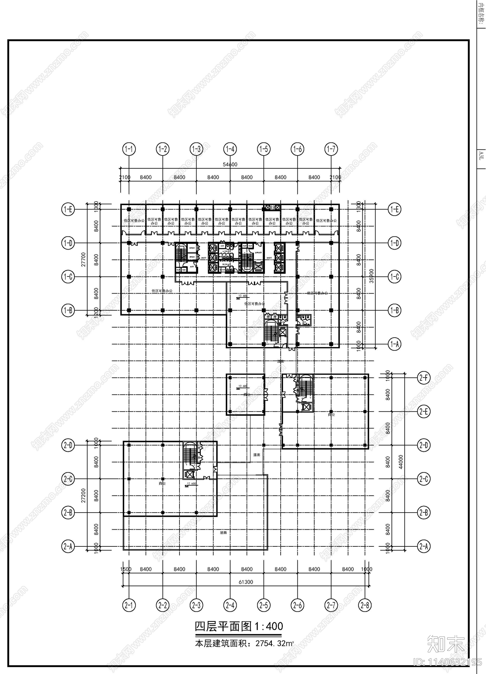 高层办公楼建筑平面图施工图下载【ID:1140632195】