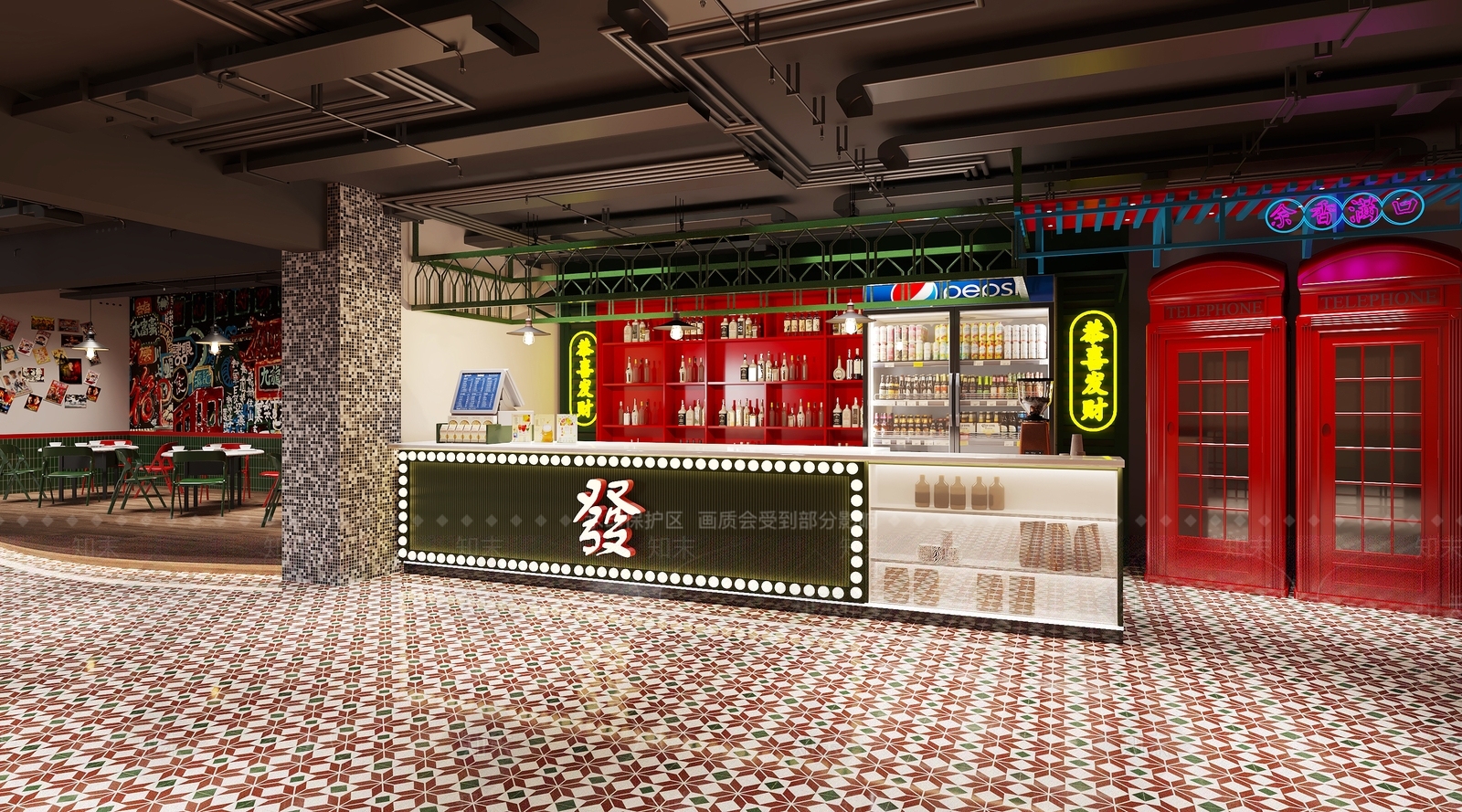 现代港式茶餐厅3D模型下载【ID:1140637285】