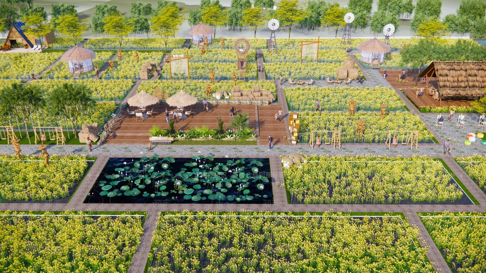 现代乡村公园SU模型下载【ID:1140639035】