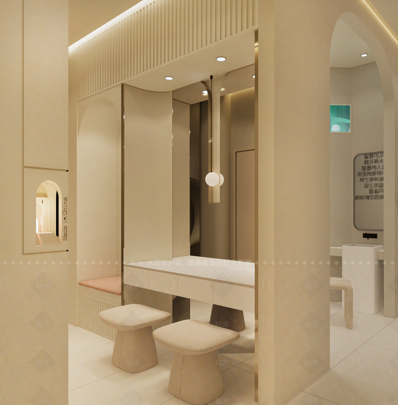 现代美甲店SU模型下载【ID:1216028022】