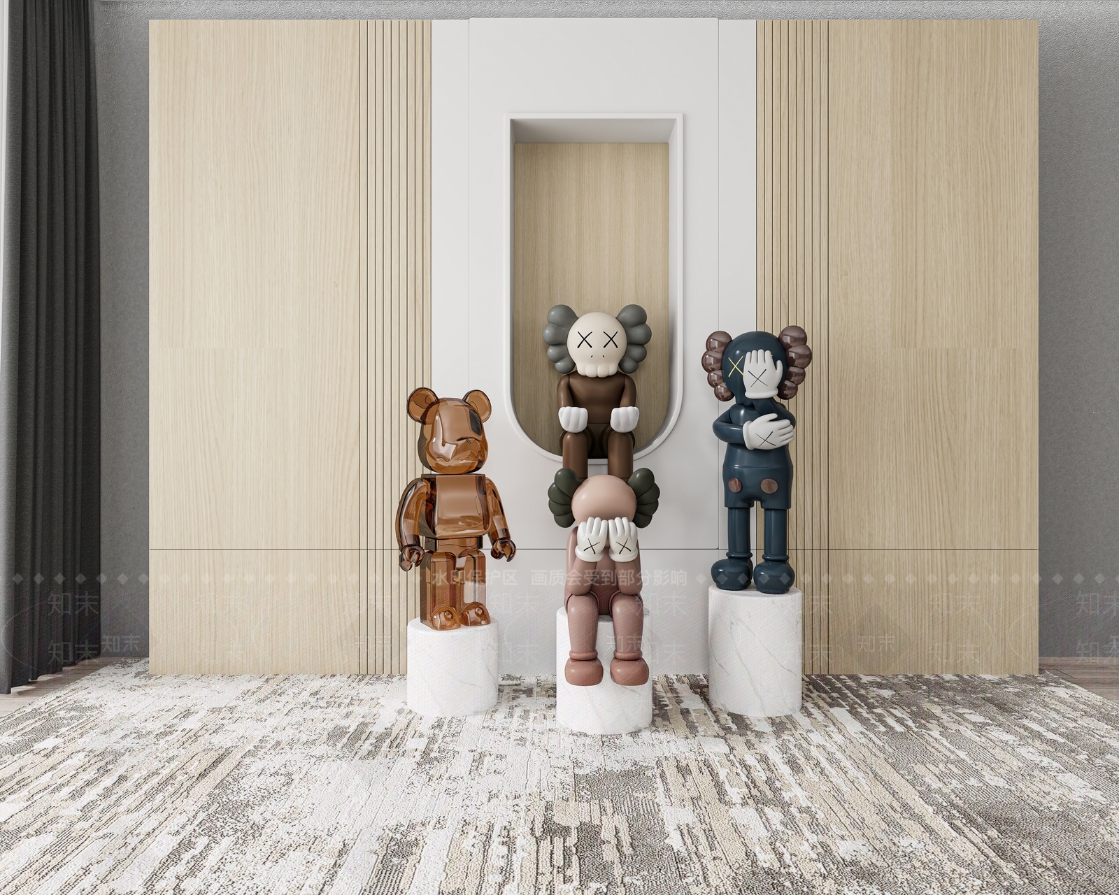 现代手办雕塑3D模型下载【ID:1140642443】