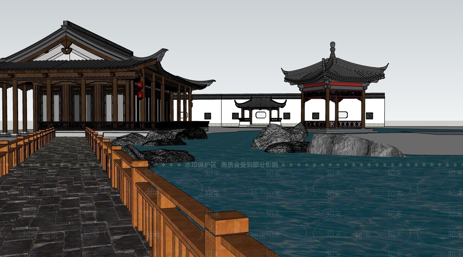 现代景观公园SU模型下载【ID:1140643219】