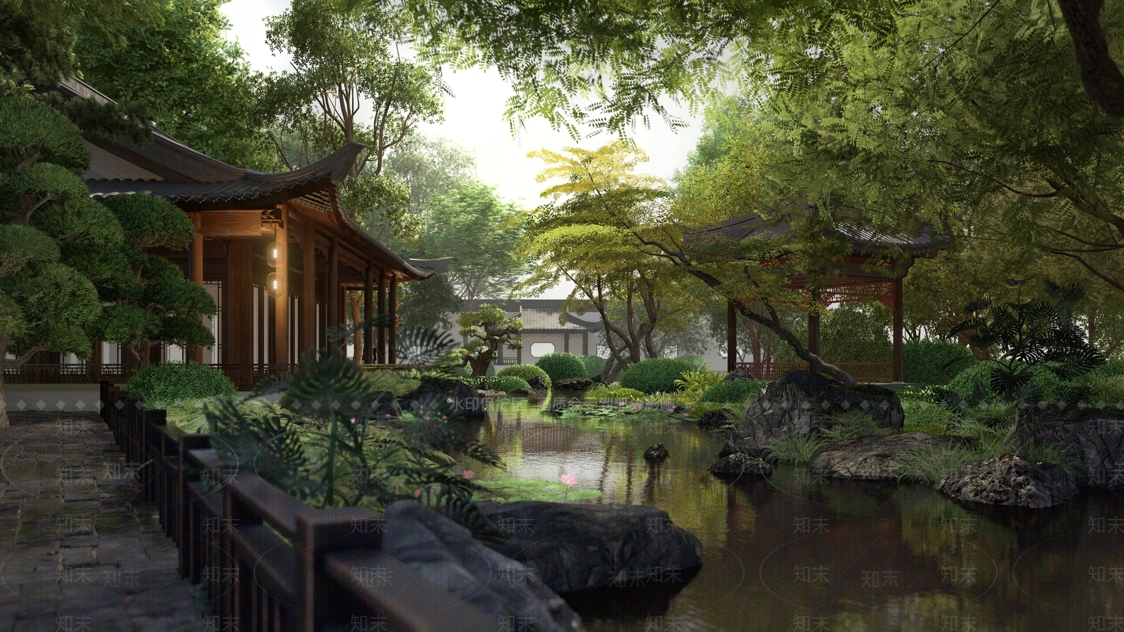 现代景观公园SU模型下载【ID:1140643219】