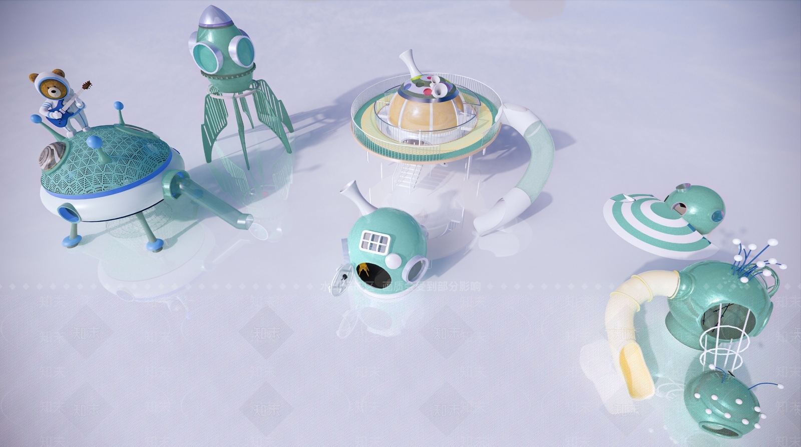 太空游乐设施组合SU模型下载【ID:1140644935】