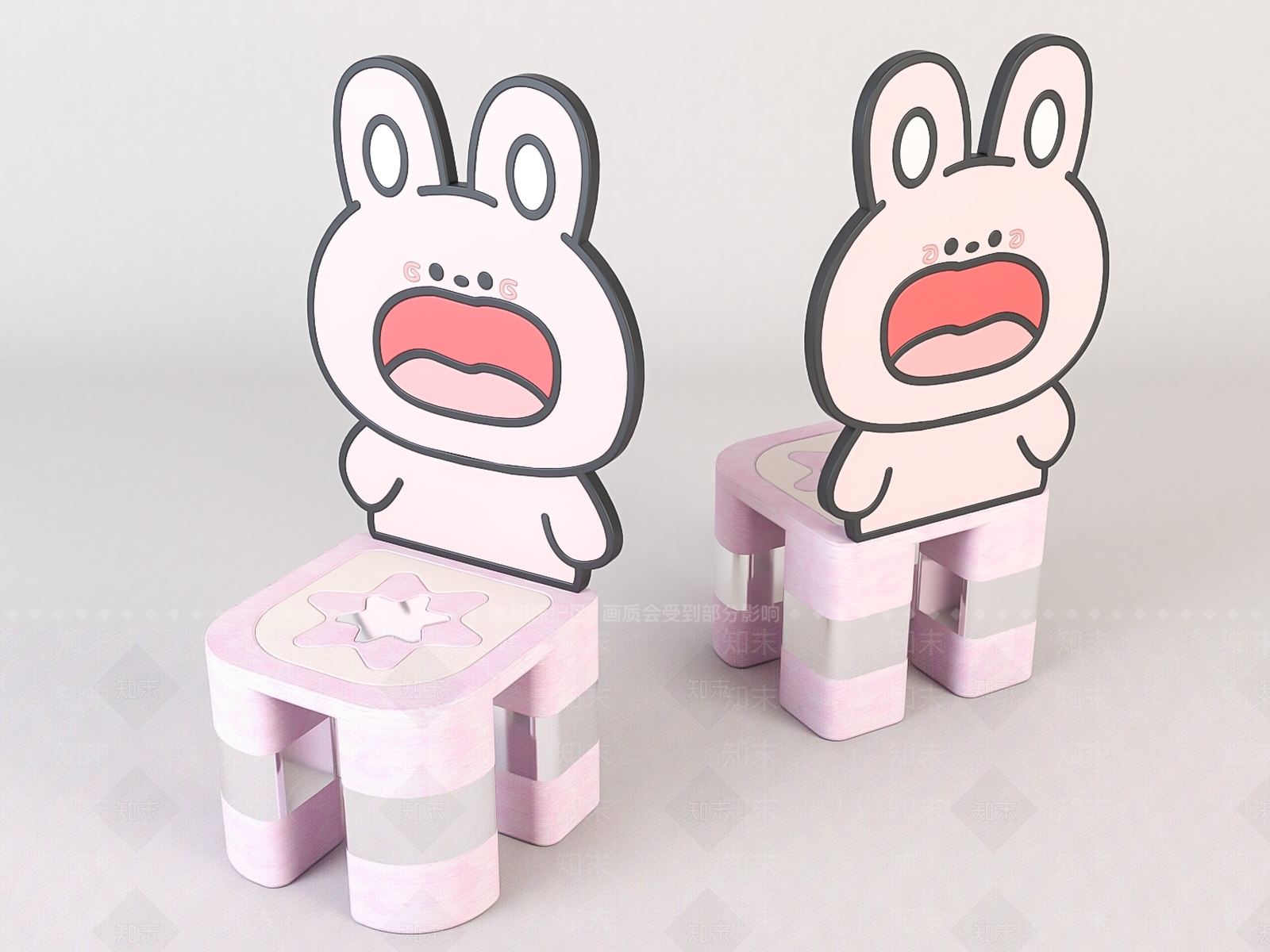 现代儿童卡通椅子3D模型下载【ID:1140647257】