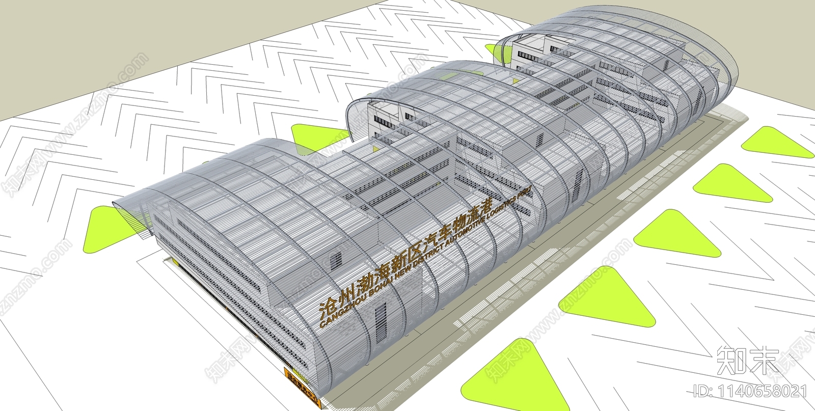 现代汽车站SU模型下载【ID:1140658021】