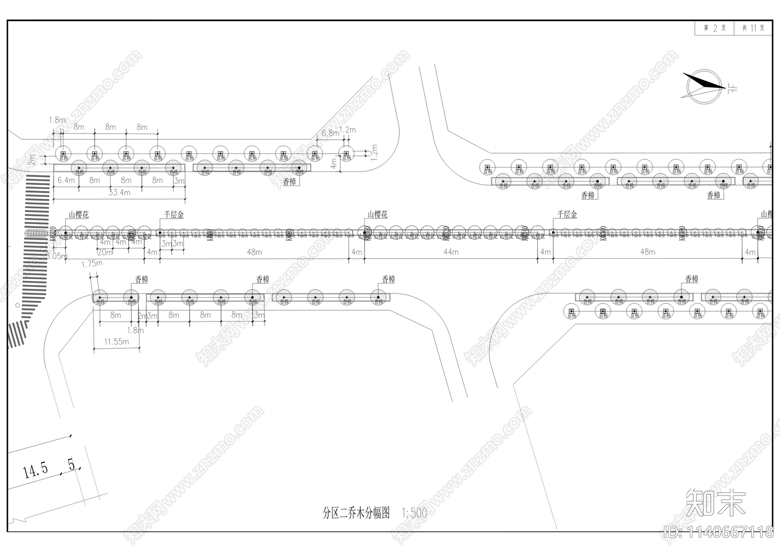 渝景大道道路景观工程cad施工图下载【ID:1140667118】