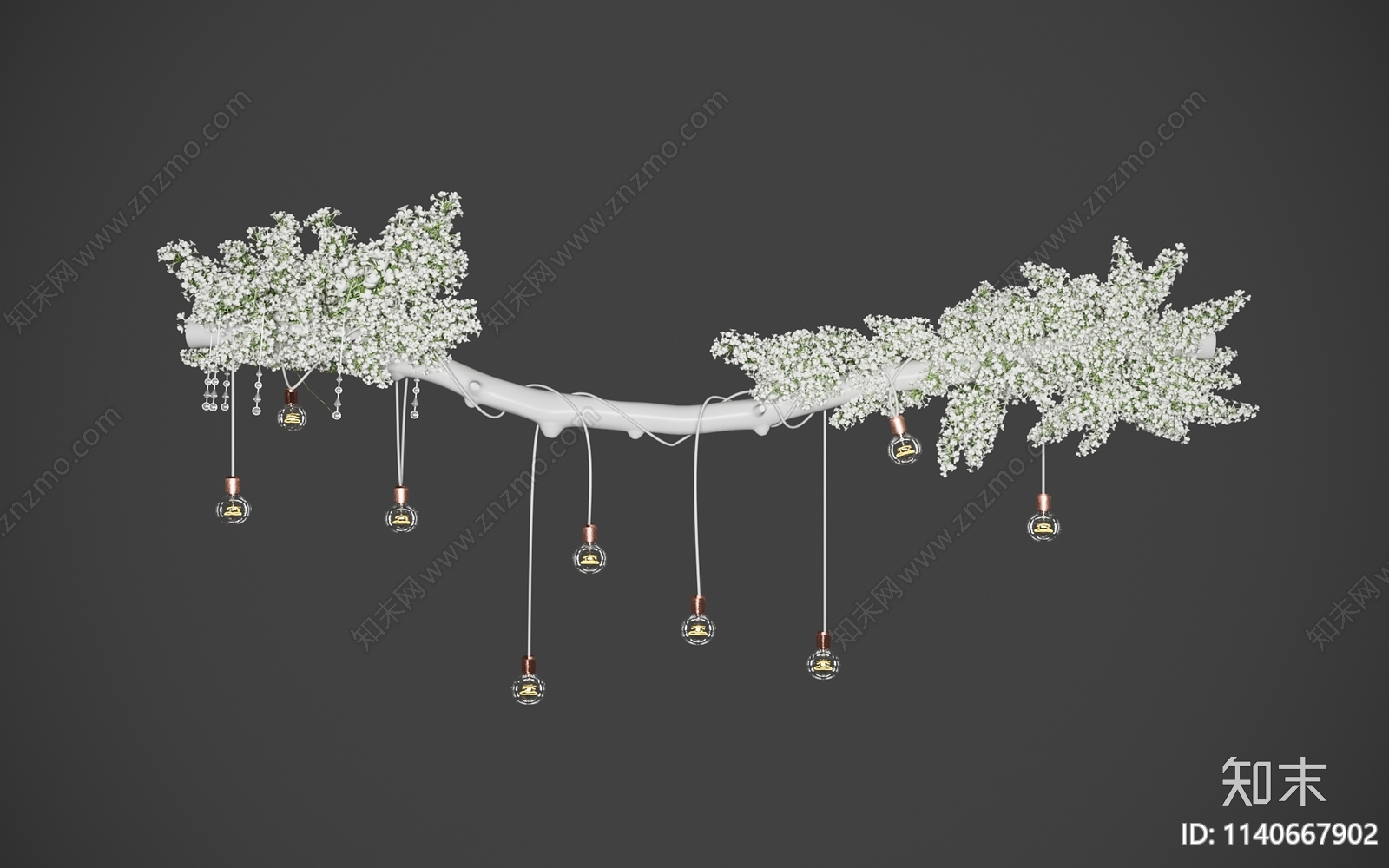 北欧花卉树枝装饰灯3D模型下载【ID:1140667902】