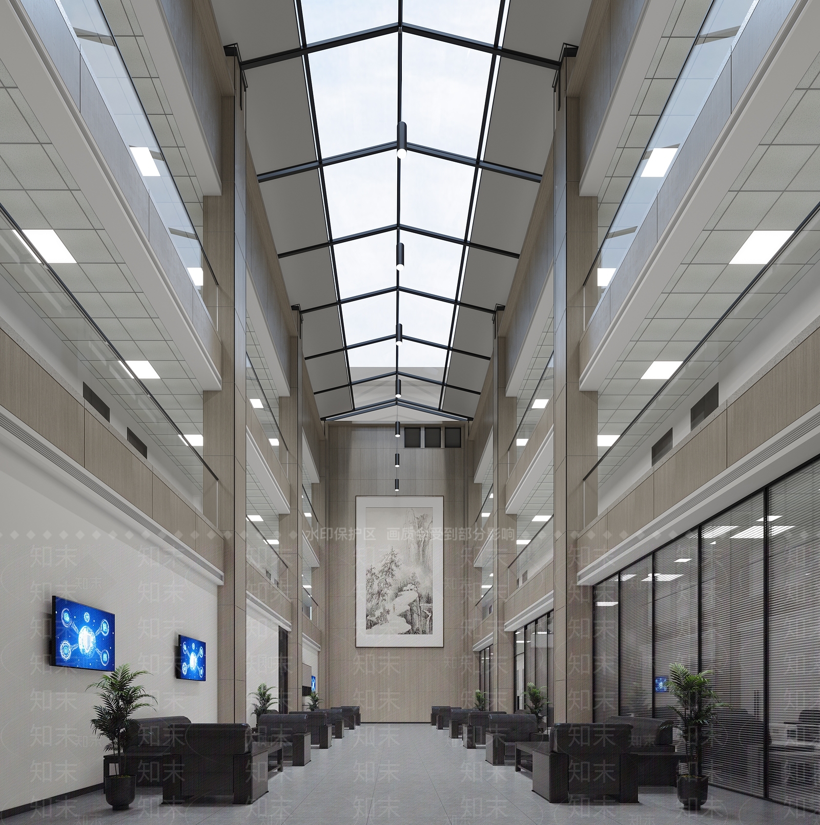 现代公司大堂3D模型下载【ID:1140672927】