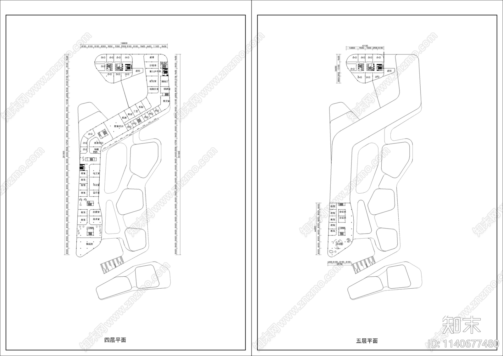 邻里中心建筑效果图4套cad施工图下载【ID:1140677480】