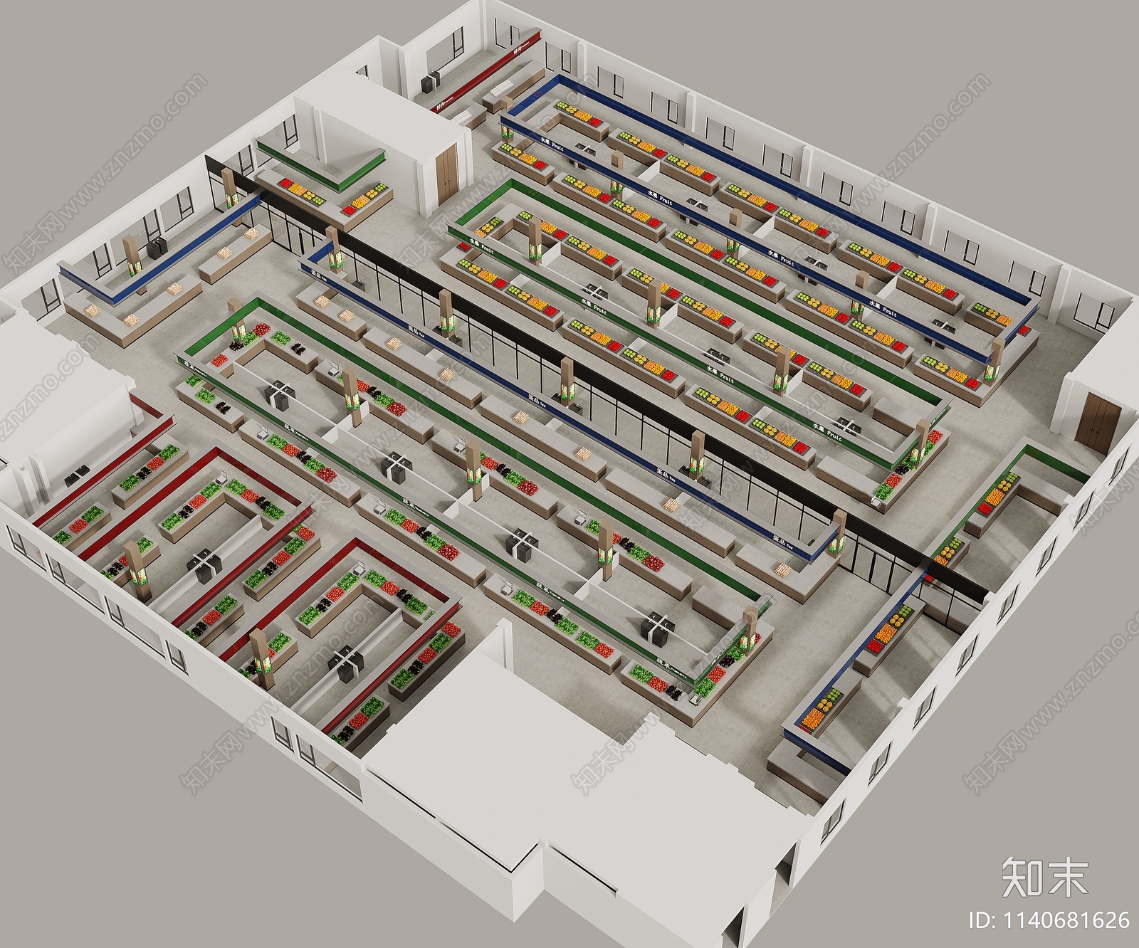 现代超市菜市场3D模型下载【ID:1140681626】