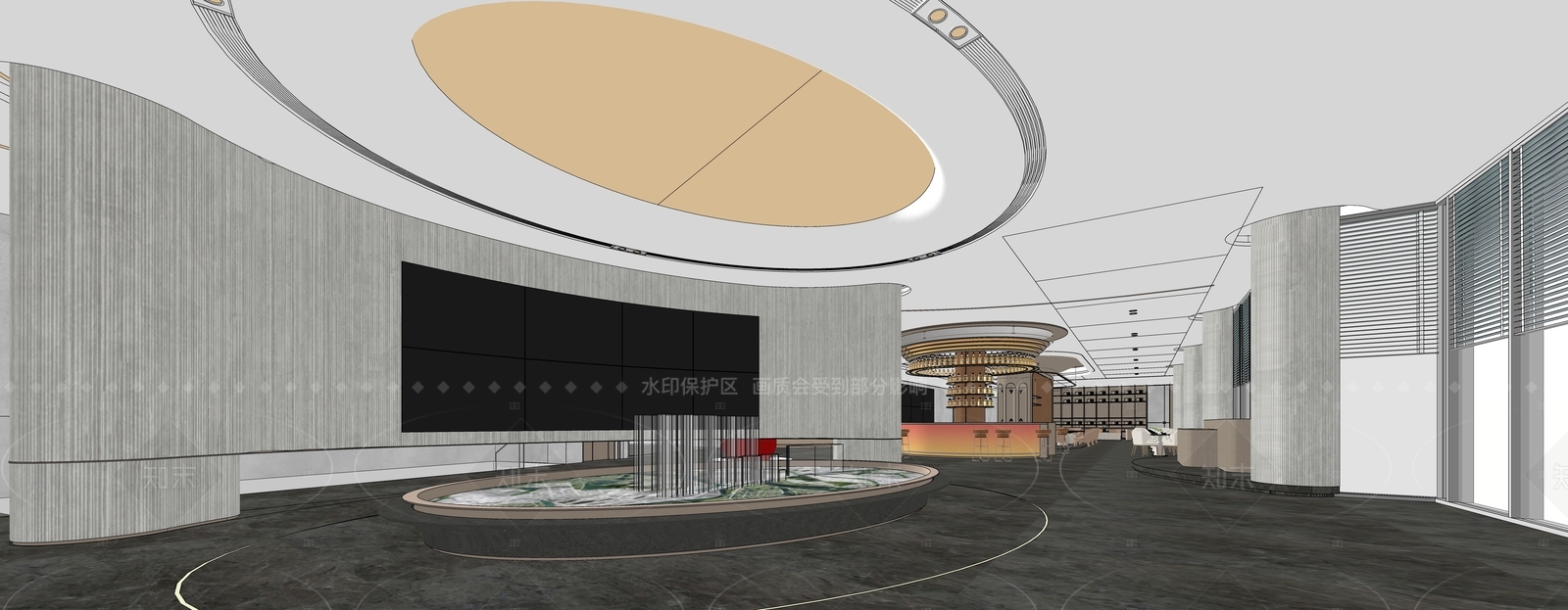 现代售楼处内部SU模型下载【ID:1140682236】_知末su模型网
