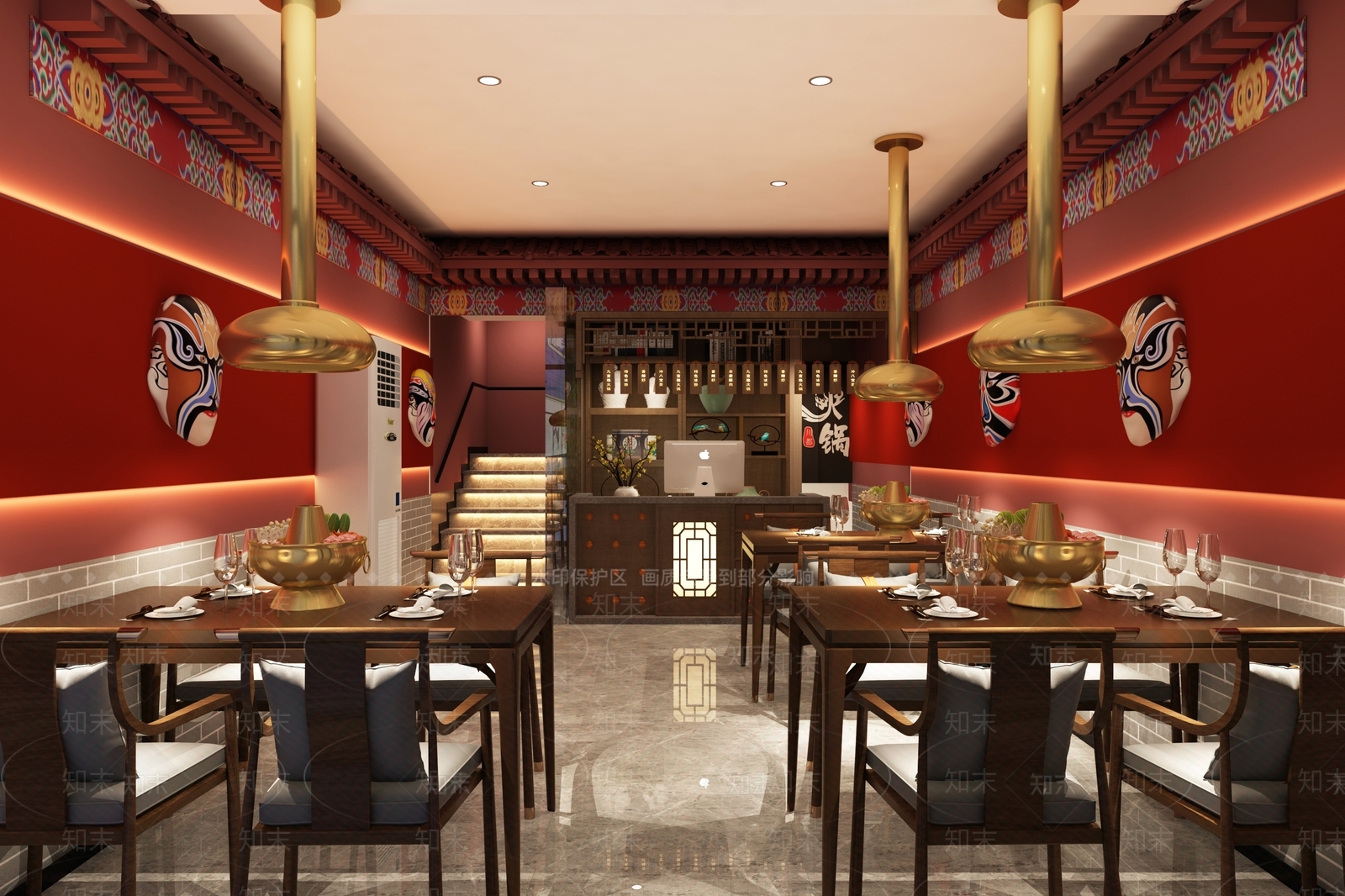 中式火锅店3D模型下载【ID:1140686946】