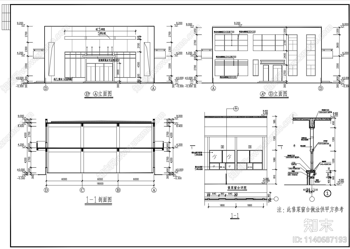 二层食堂建筑cad施工图下载【ID:1140687193】