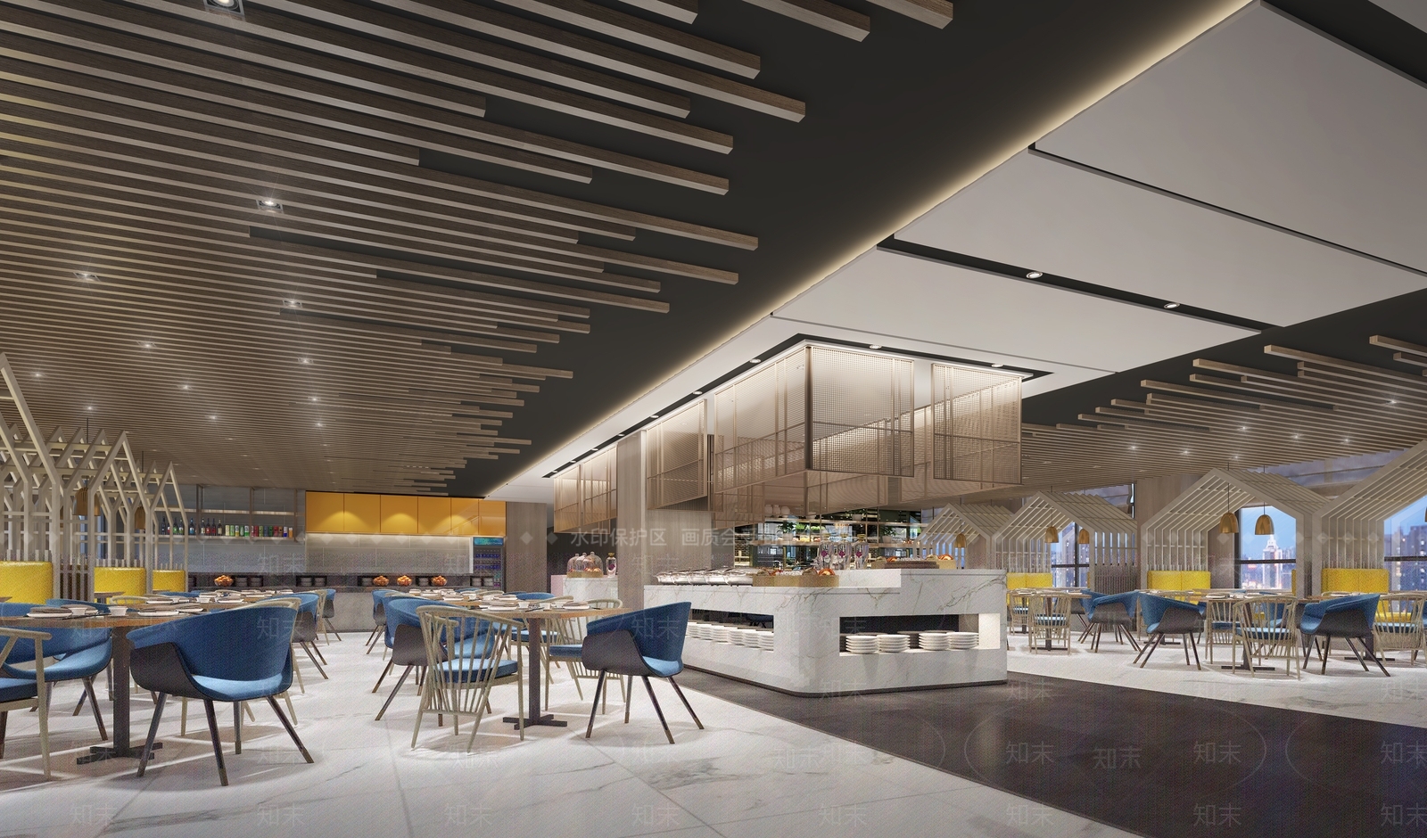 现代自助餐厅3D模型下载【ID:1140687725】