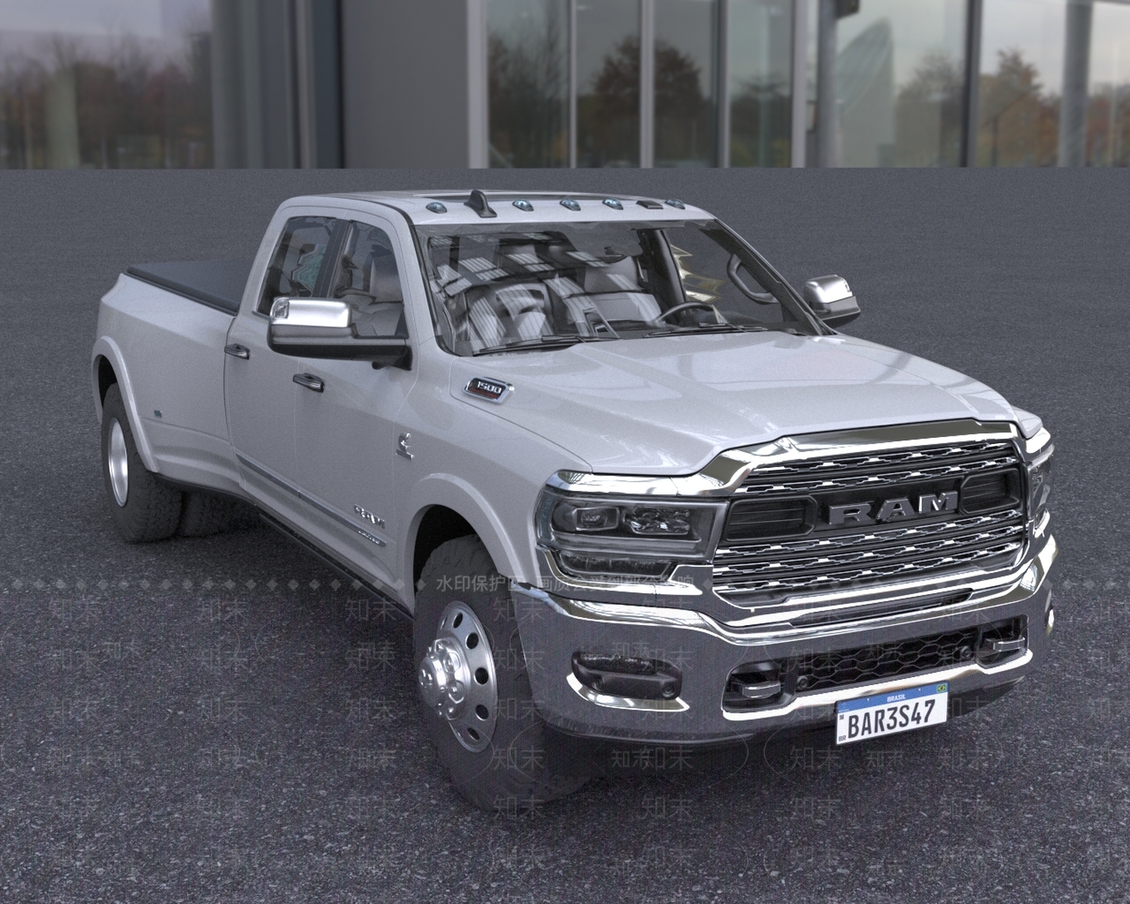 2023款公羊皮卡RAM3500Dually双轮柴油cummins3D模型下载【ID:1140687279】