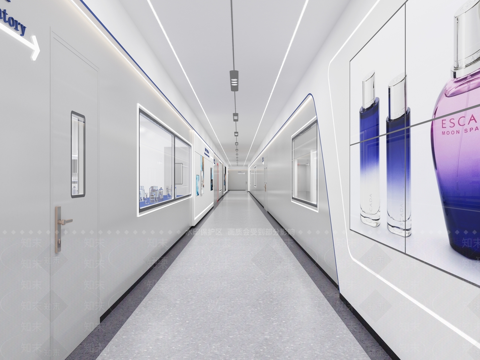 现代走廊通道3D模型下载【ID:1140692849】_知末3d模型网