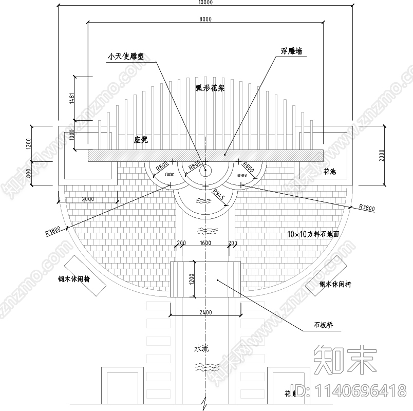 广场水景雕塑cad施工图下载【ID:1140696418】