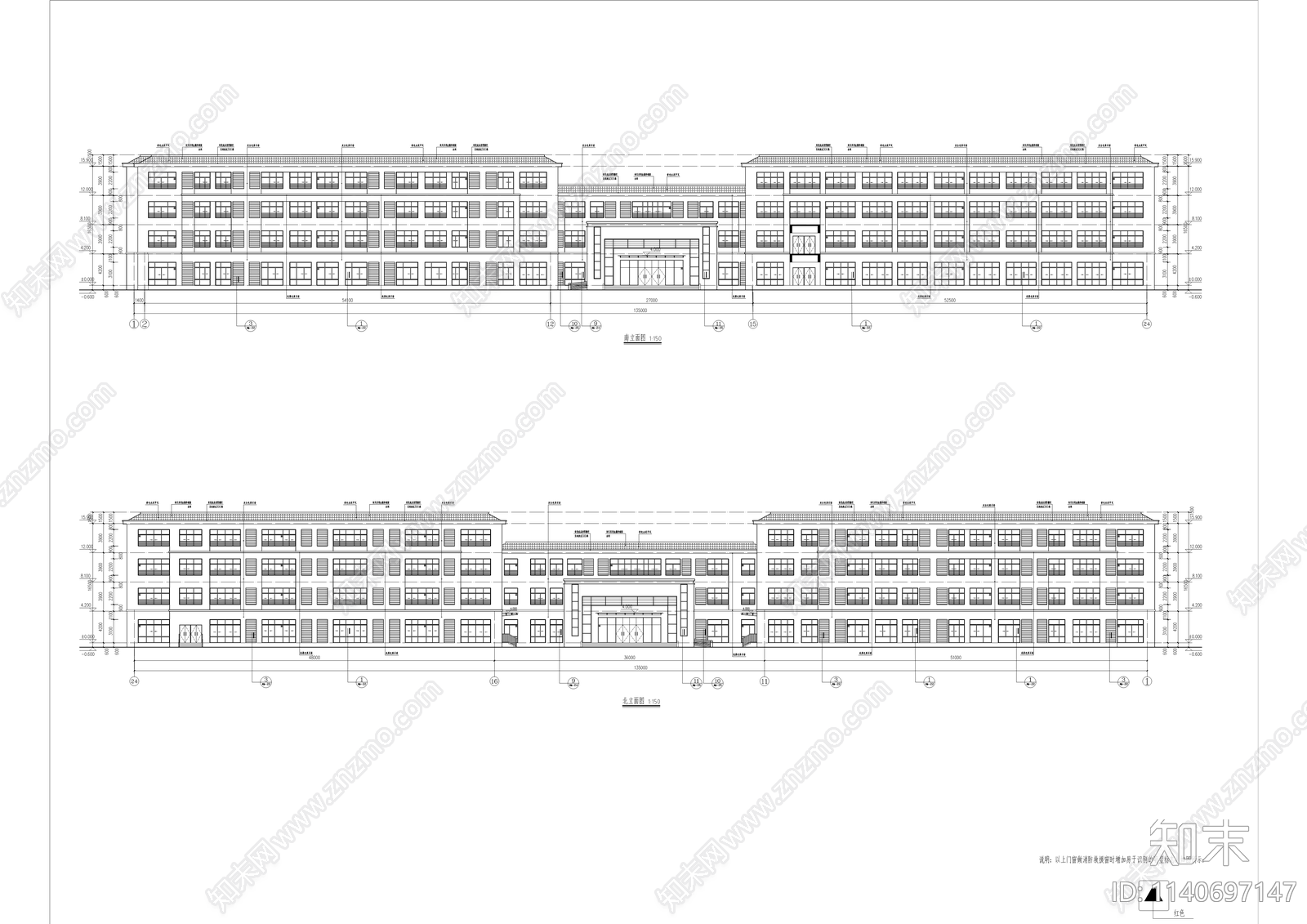 中学建筑cad施工图下载【ID:1140697147】