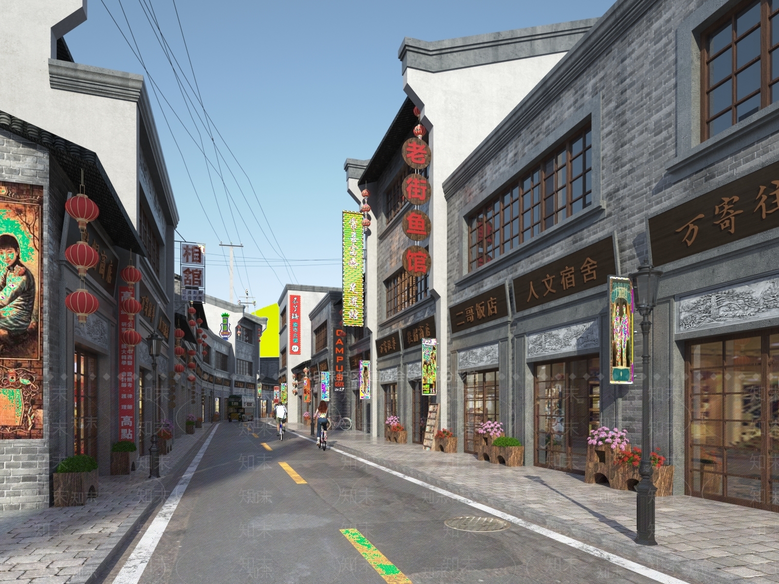 中式民国风商业街3D模型下载【ID:1140700302】