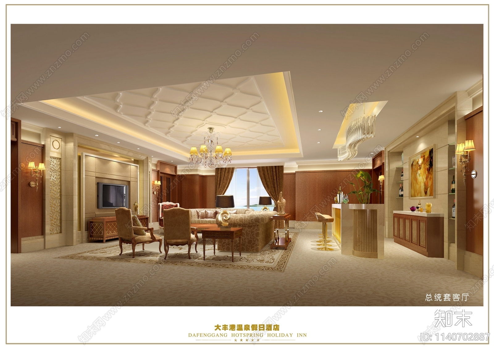 大丰温泉假日酒店cad施工图下载【ID:1140702887】