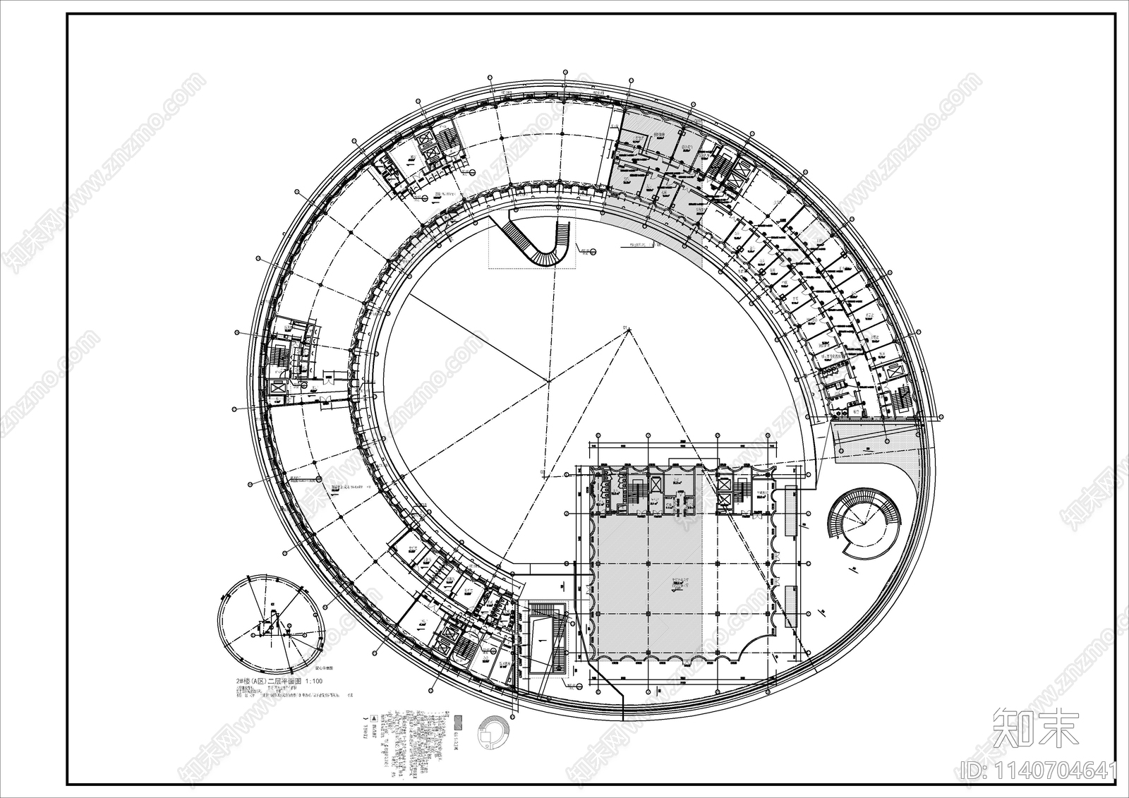 4套社区便民服务中心建筑cad施工图下载【ID:1140704641】