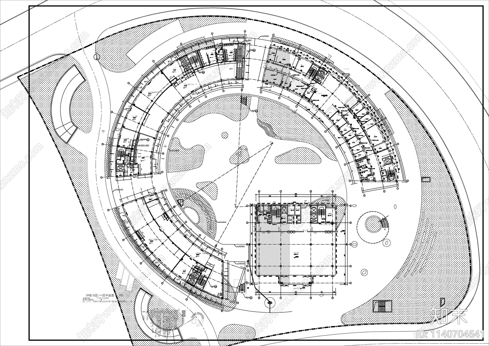 4套社区便民服务中心建筑cad施工图下载【ID:1140704641】