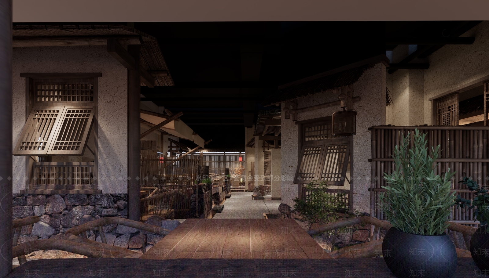 火锅店SU模型精品下载_SketchUp模型_知末网
