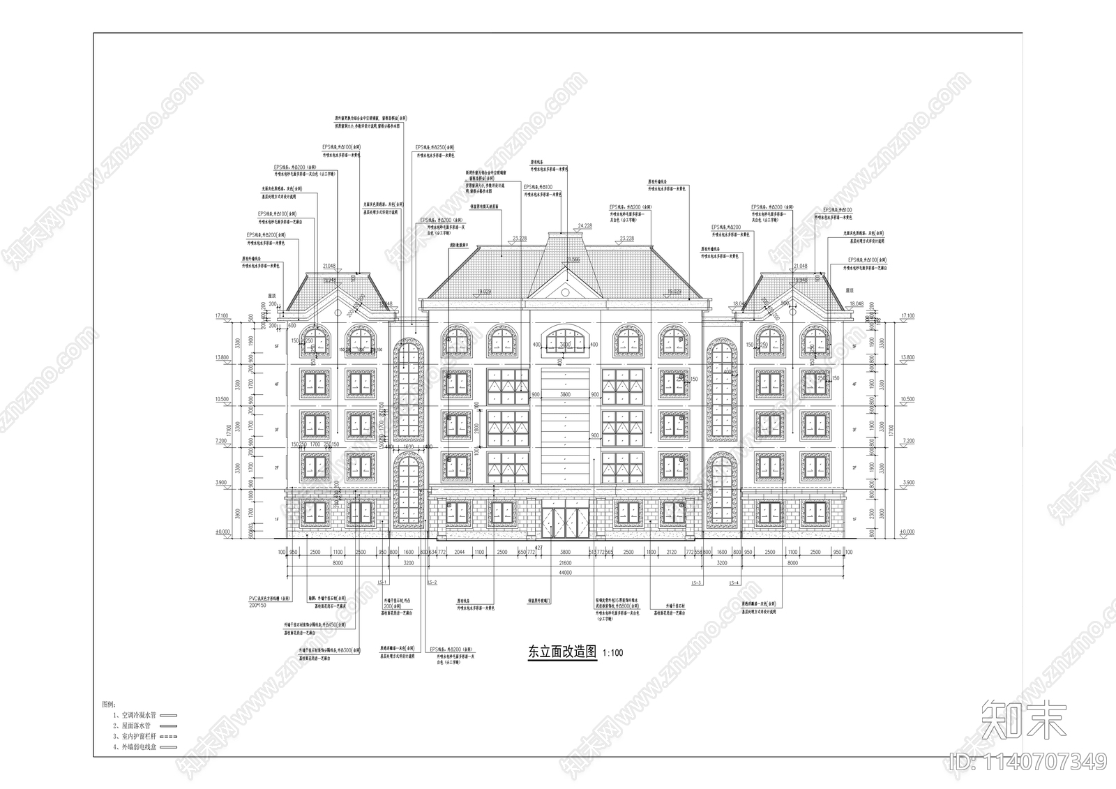 龙兴场镇居住区建筑景观改造cad施工图下载【ID:1140707349】