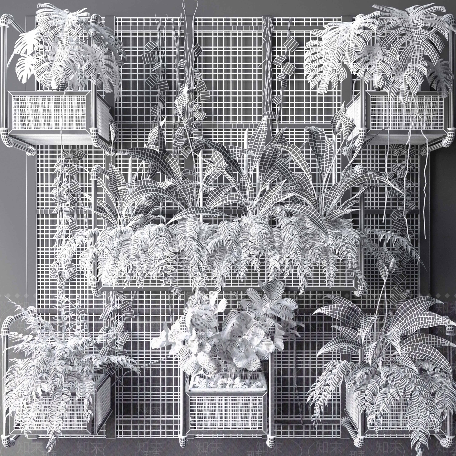 绿植墙3D模型下载【ID:1140711124】