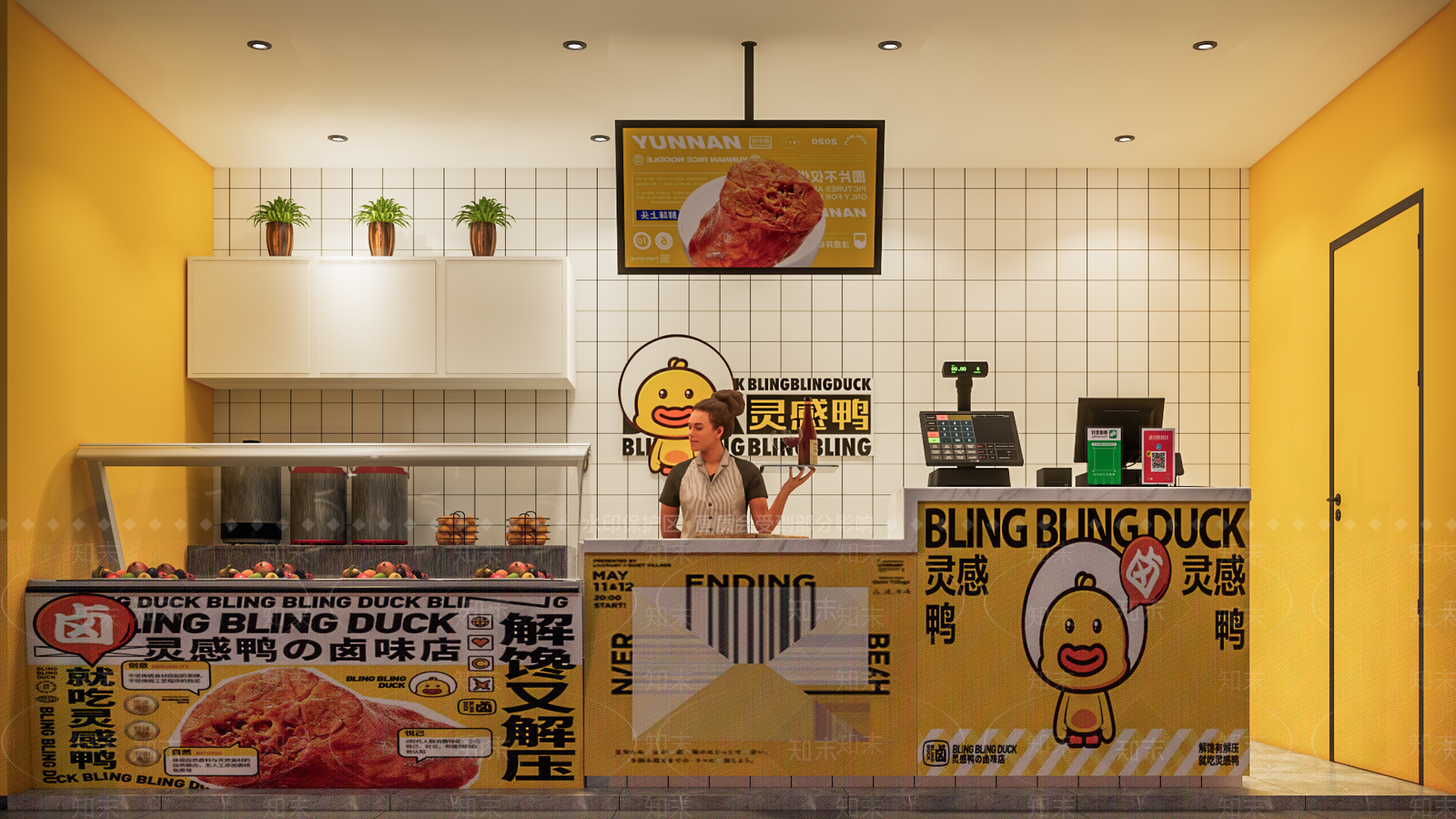 现代网红美食街鸭货SU模型下载【ID:1140712537】