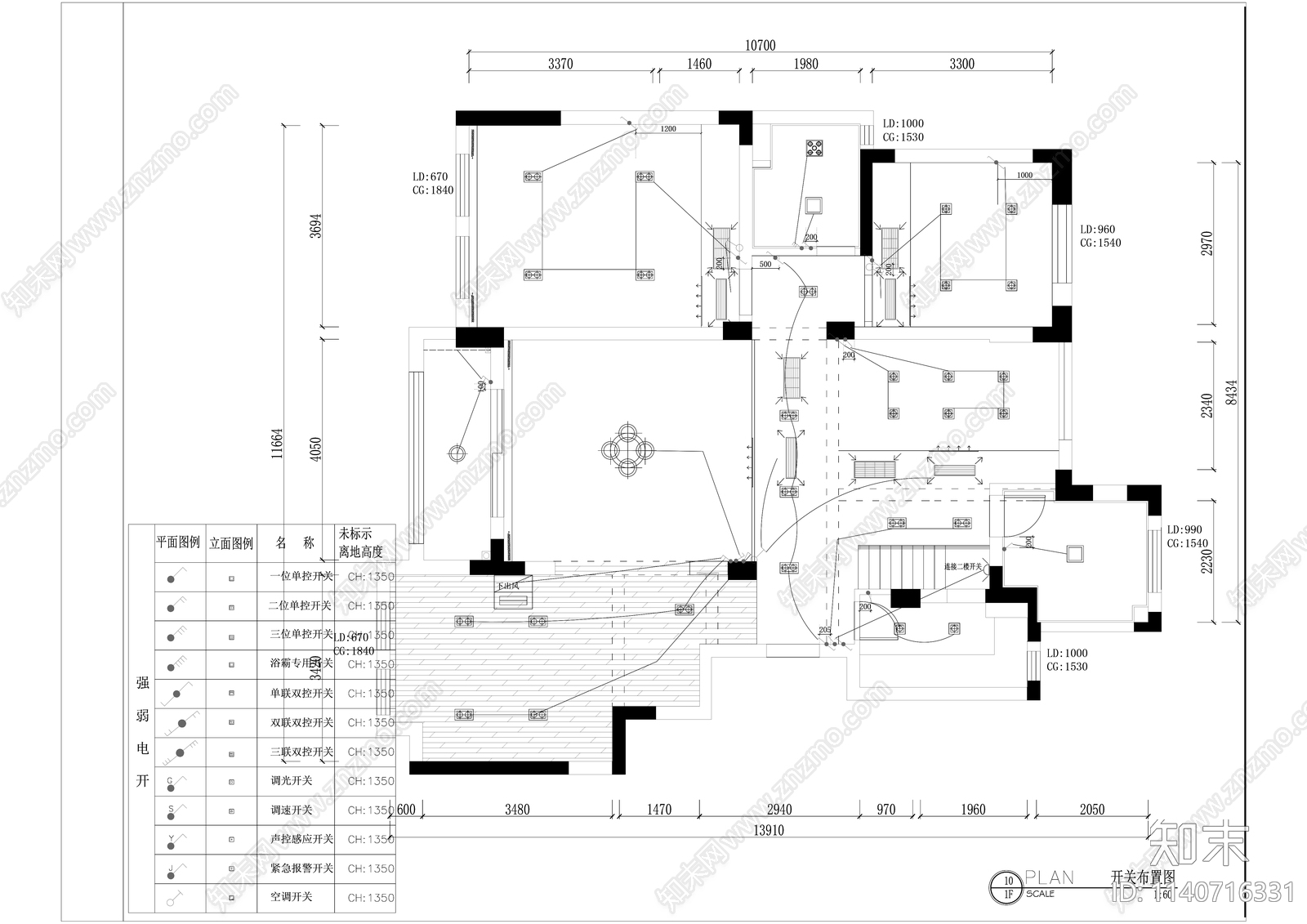 现代豪华200平米两层别墅室内装修cad施工图下载【ID:1140716331】