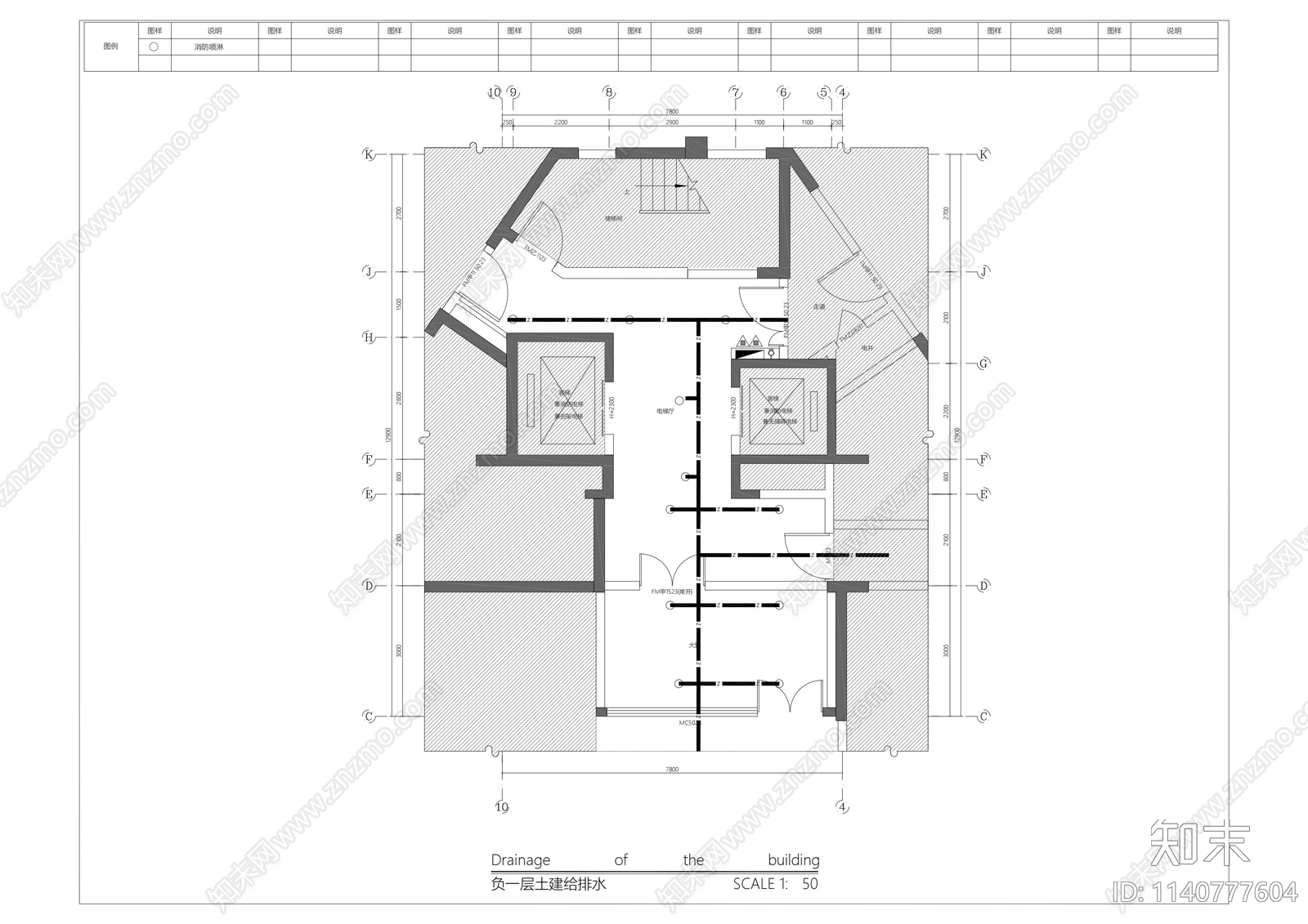 住宅车库电梯厅装修cad施工图下载【ID:1140777604】