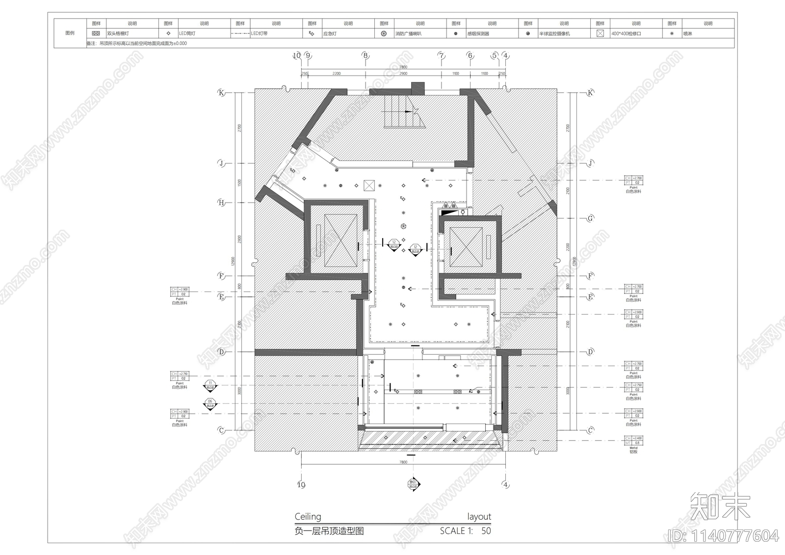 住宅车库电梯厅装修cad施工图下载【ID:1140777604】